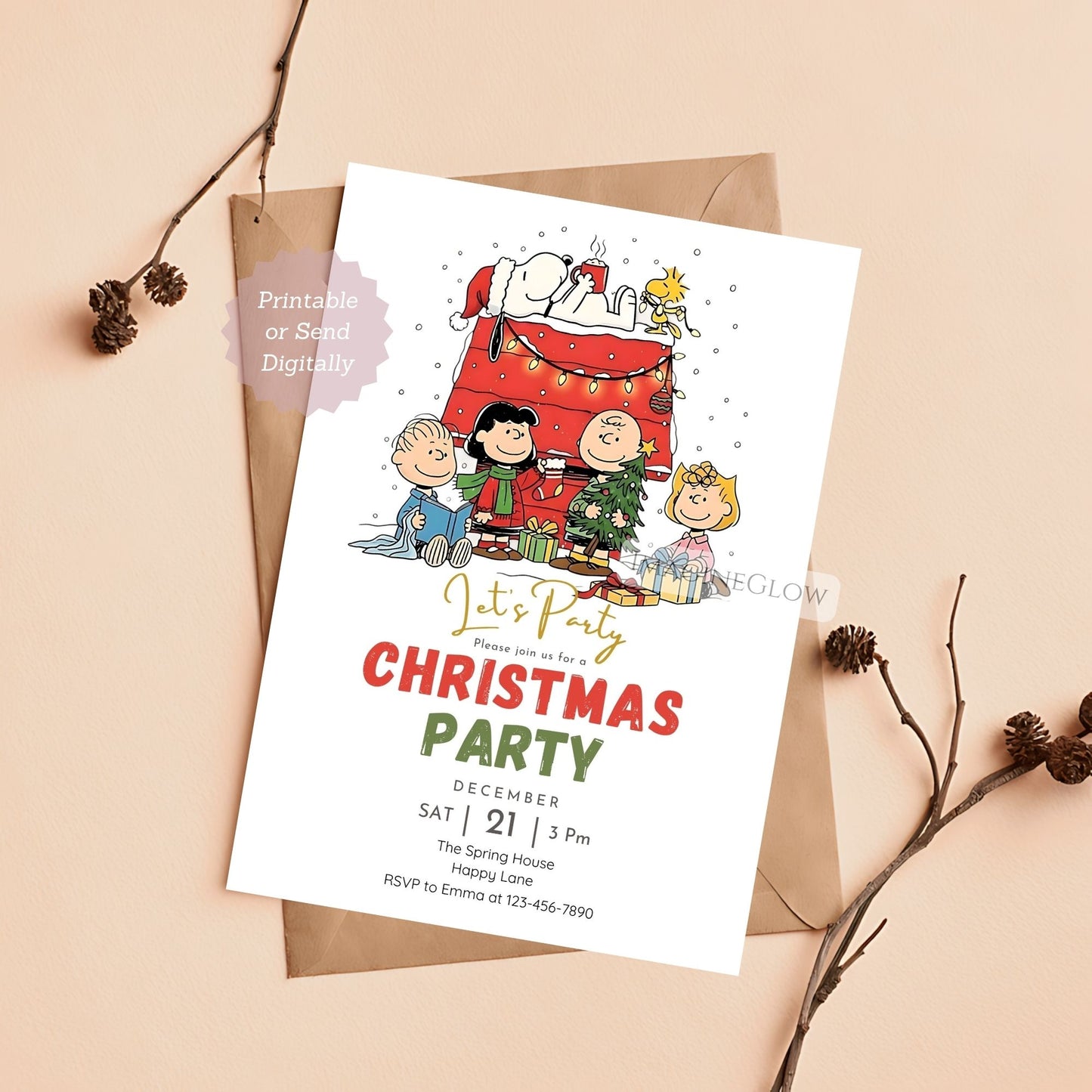 editable snoopy holiday birthday invite
peanuts snoopy christmas party invitation