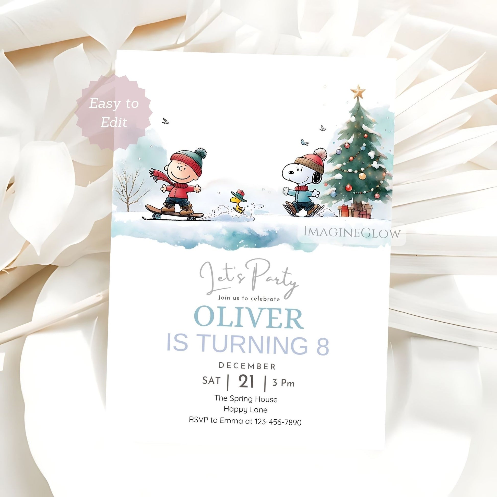 christmas snoopy dog party invite
editable snoopy birthday card printable