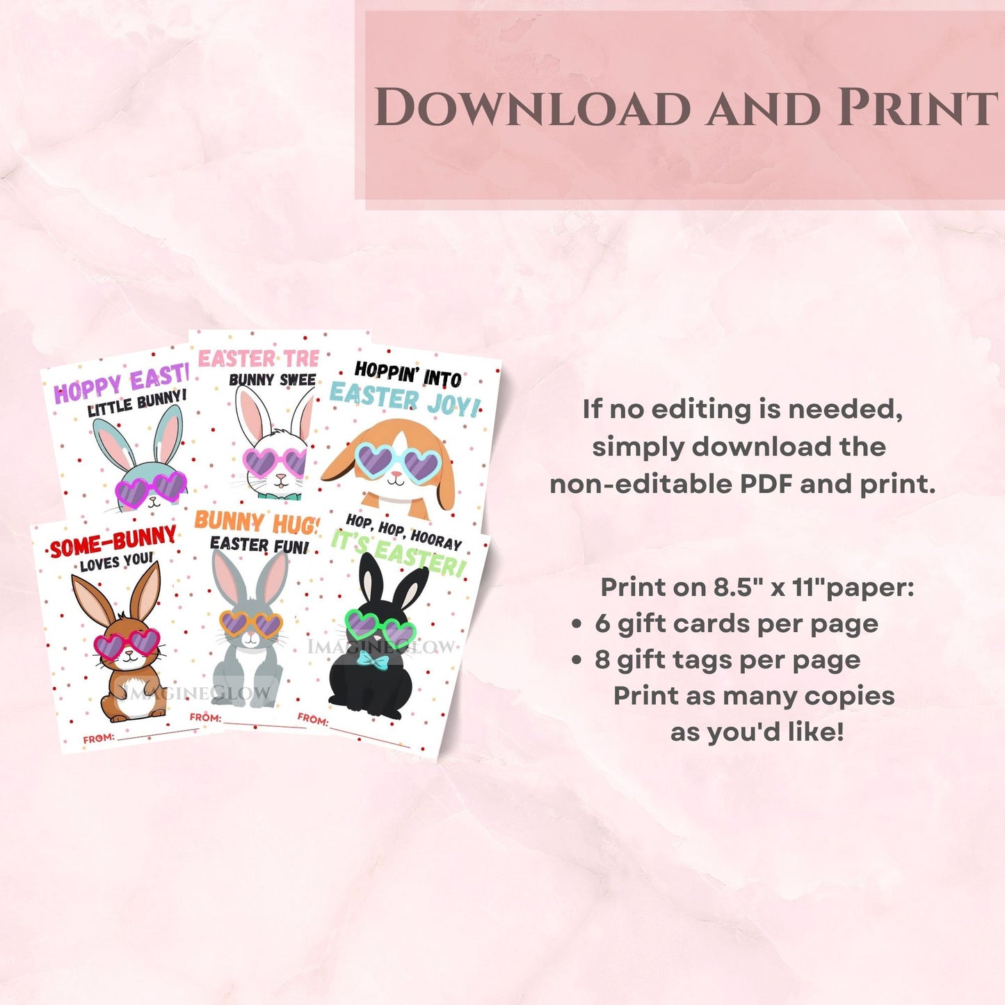 Editable Classroom Easter Gift Cards - Bunny Design
Easter Bunny Treat Bag Tags for School Parties