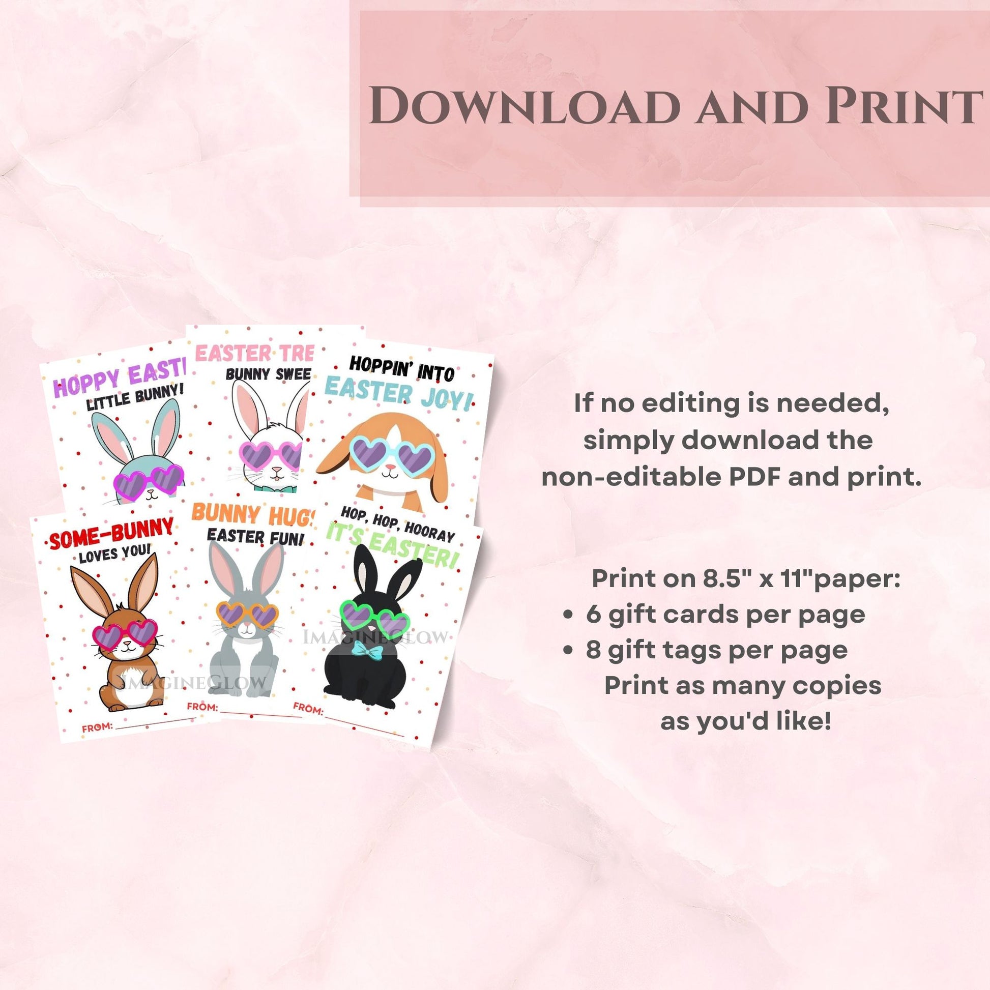 Editable Classroom Easter Gift Cards - Bunny Design
Easter Bunny Treat Bag Tags for School Parties