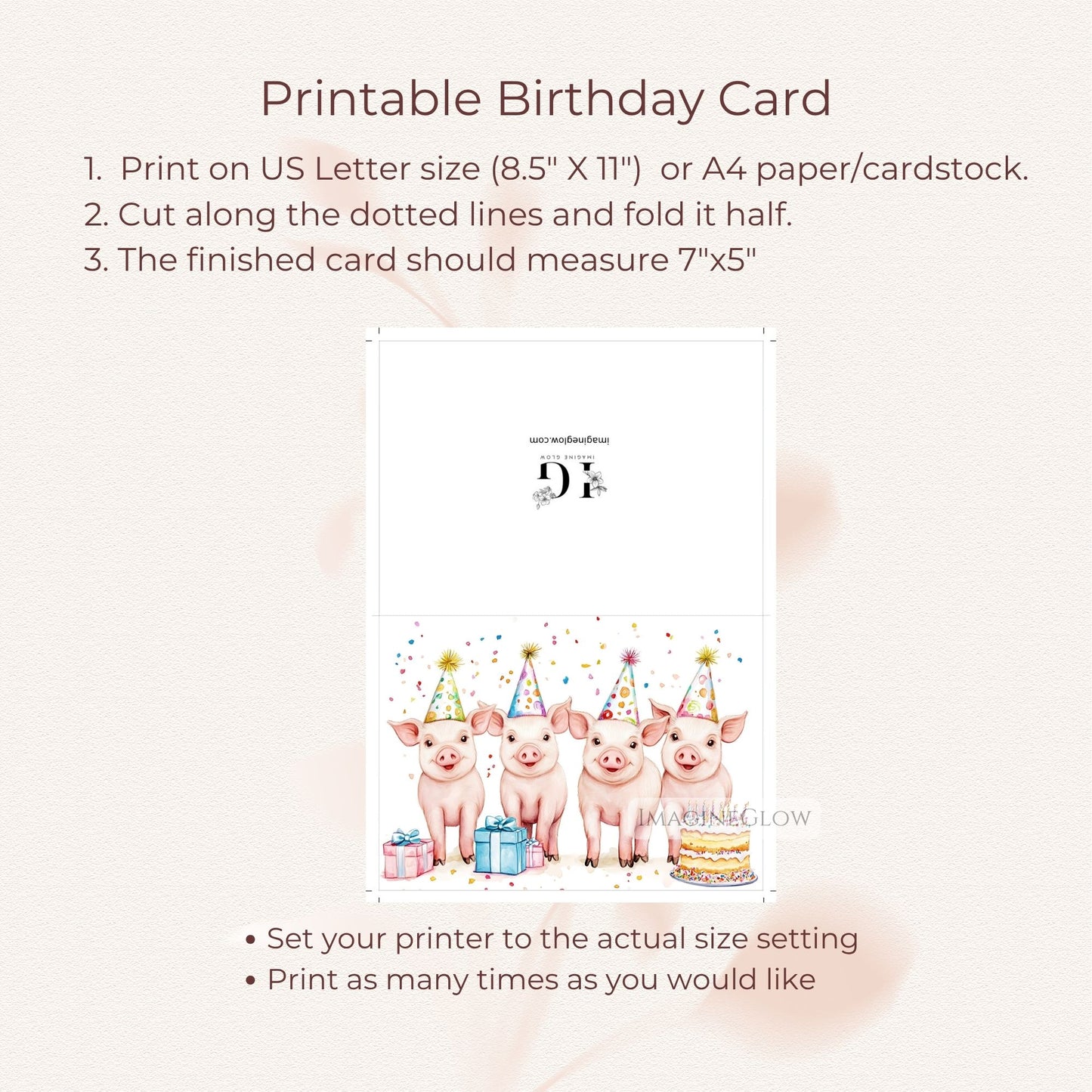 farm animal birthday printable
sweet piglet birthday card
pig birthday greeting card