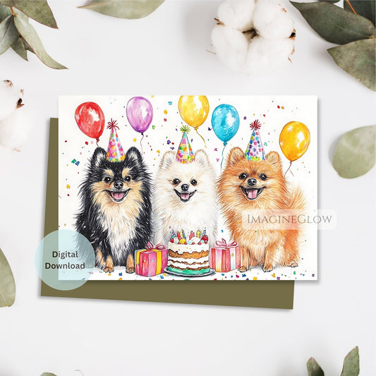 pomeranian birthday card printable
cute pomeranian dog birthday greeting