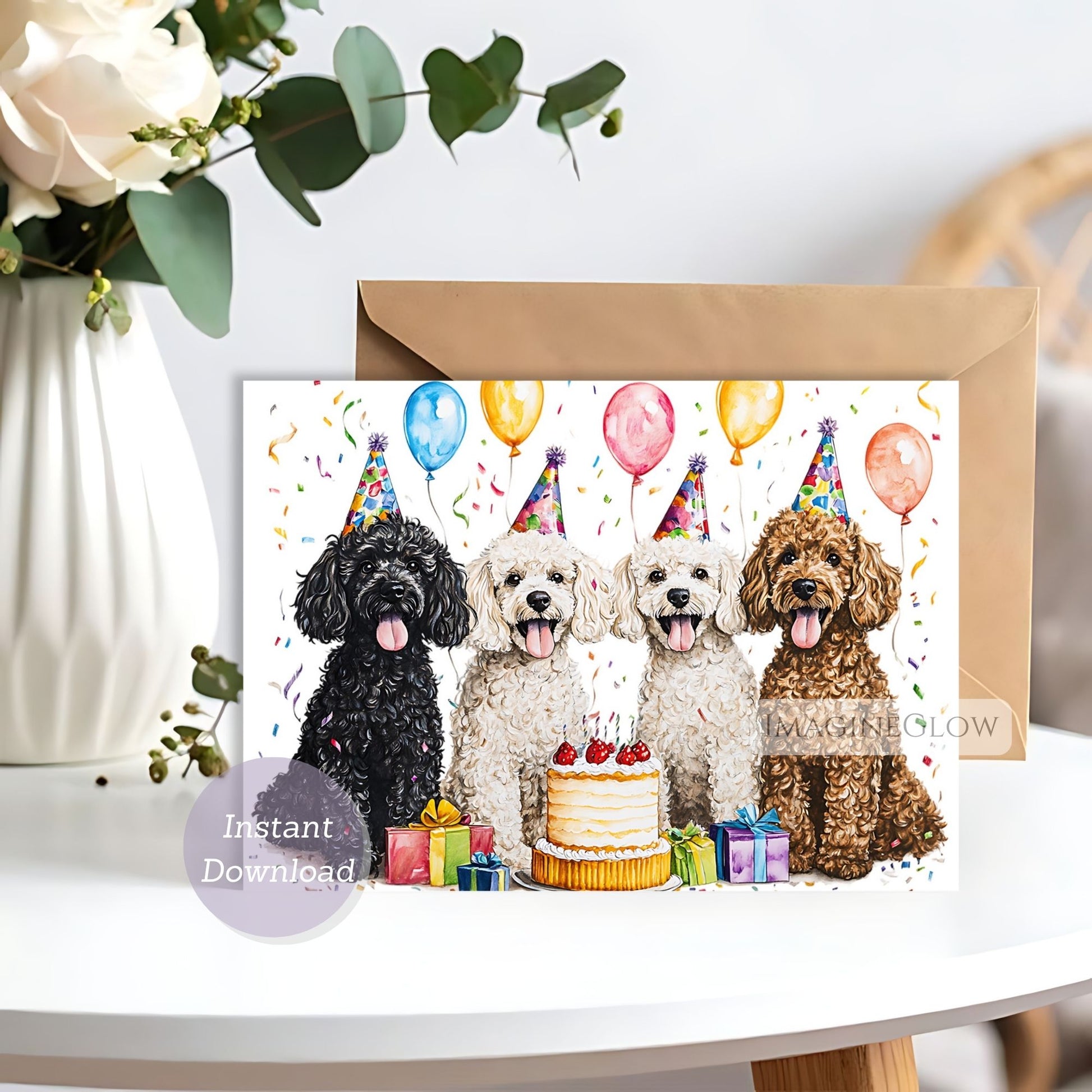 dog-themed birthday card poodle
printable poodle dog birthday card