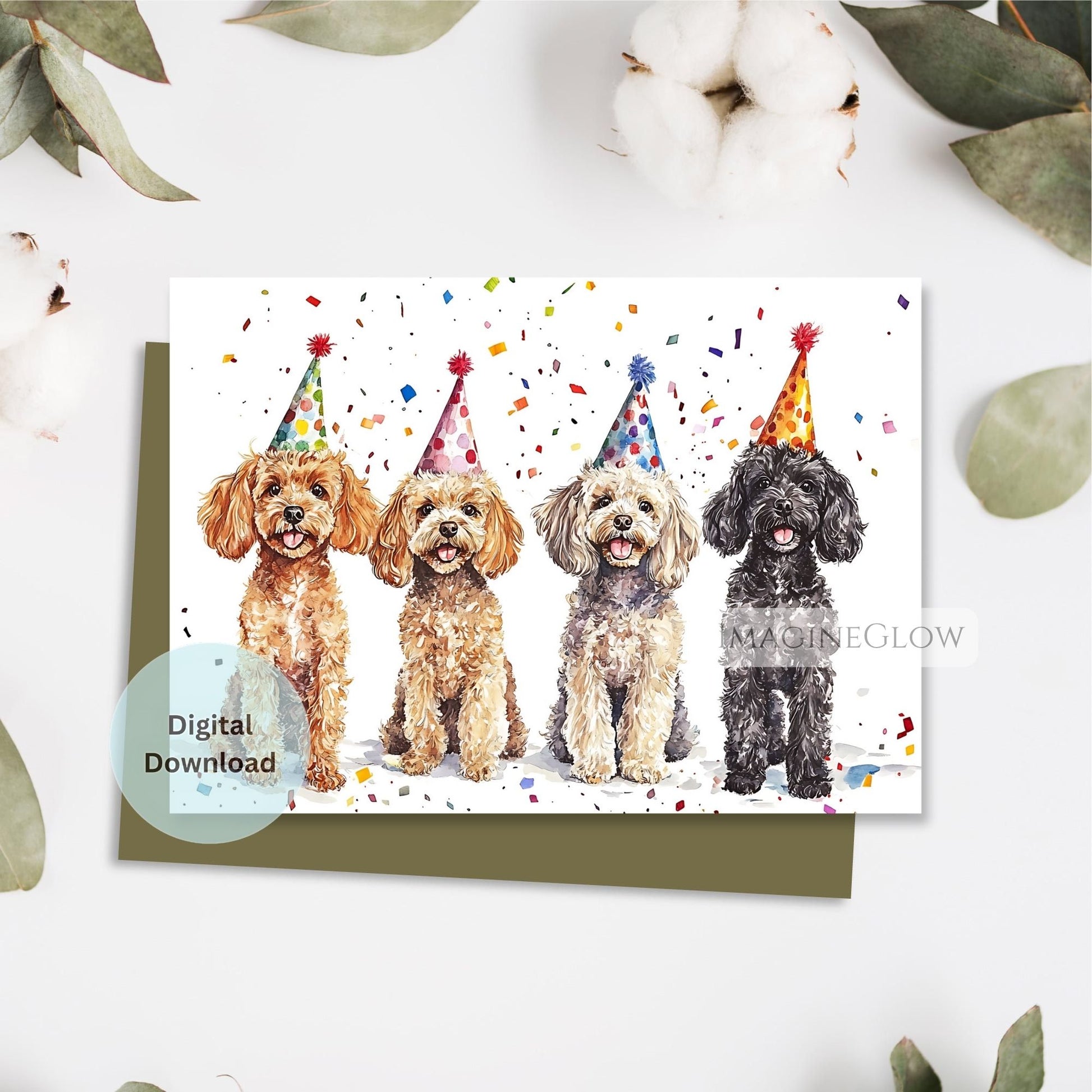 digital Poodle dog card
Poodle dog birthday card