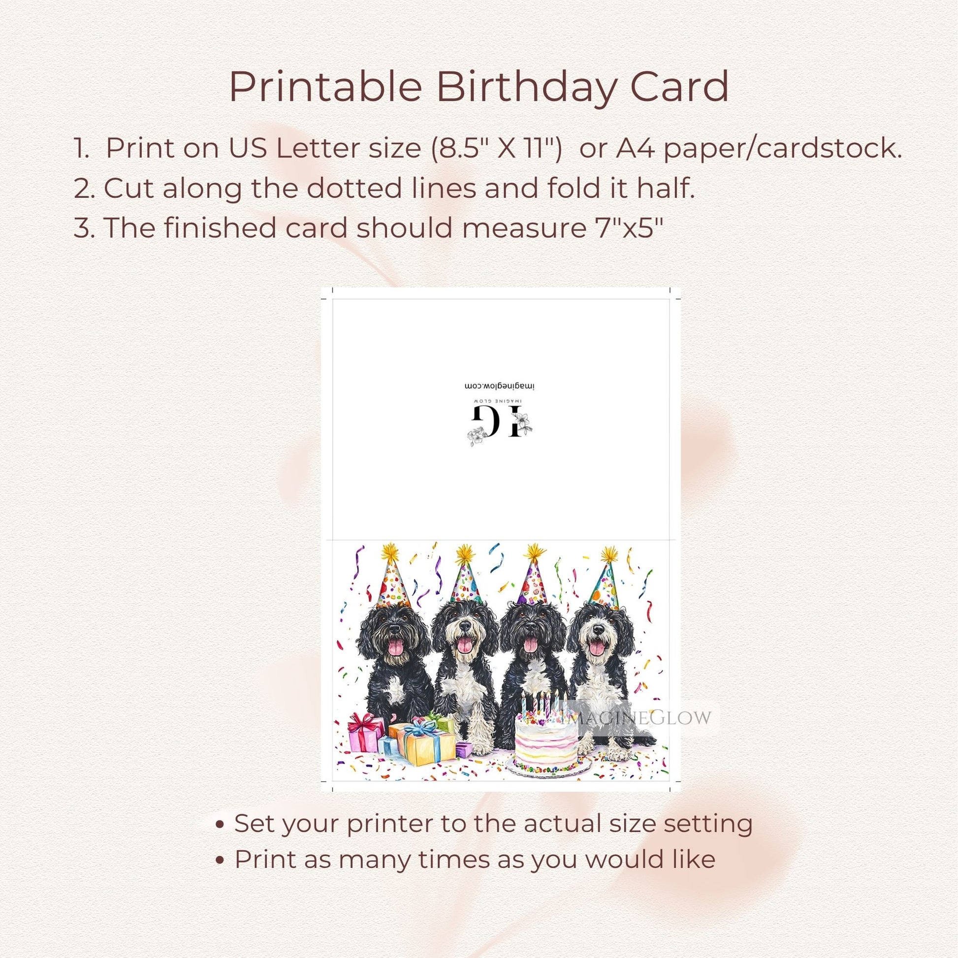 5x7 dog birthday greeting card
curly dog birthday card printable
instant download dog lover card