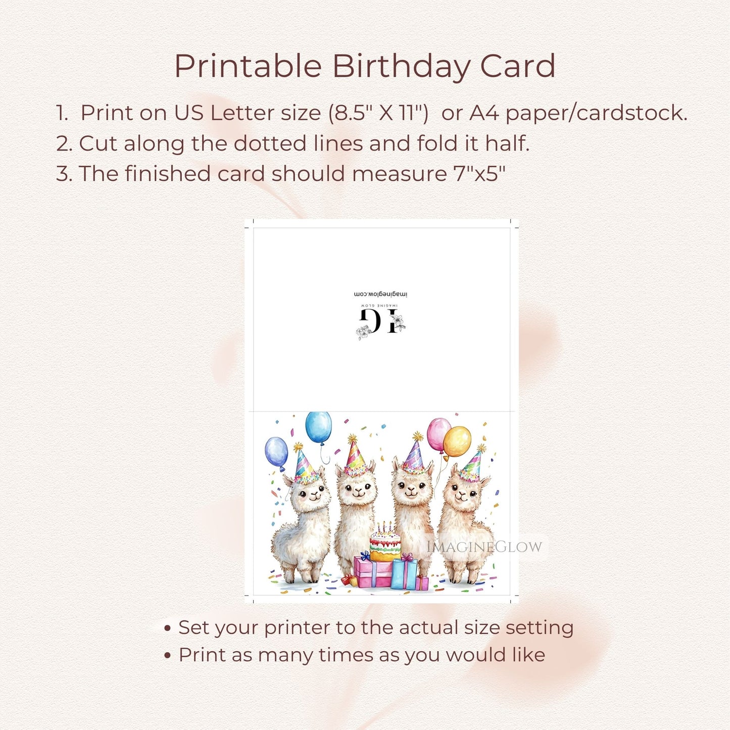 cute alpaca greeting card
printable birthday card
animal birthday card
kids birthday card
farm animal birthday card
printable alpaca card
blank inside birthday card
colorful alpaca illustration