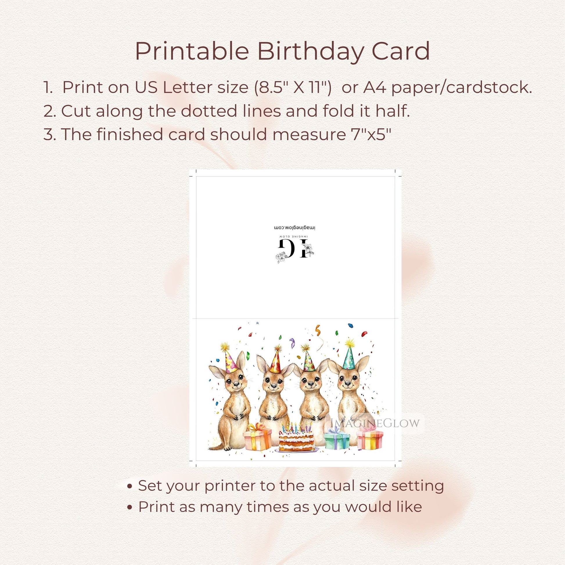 kangaroo happy birthday card
safari animal birthday card
eco friendly animal birthday card