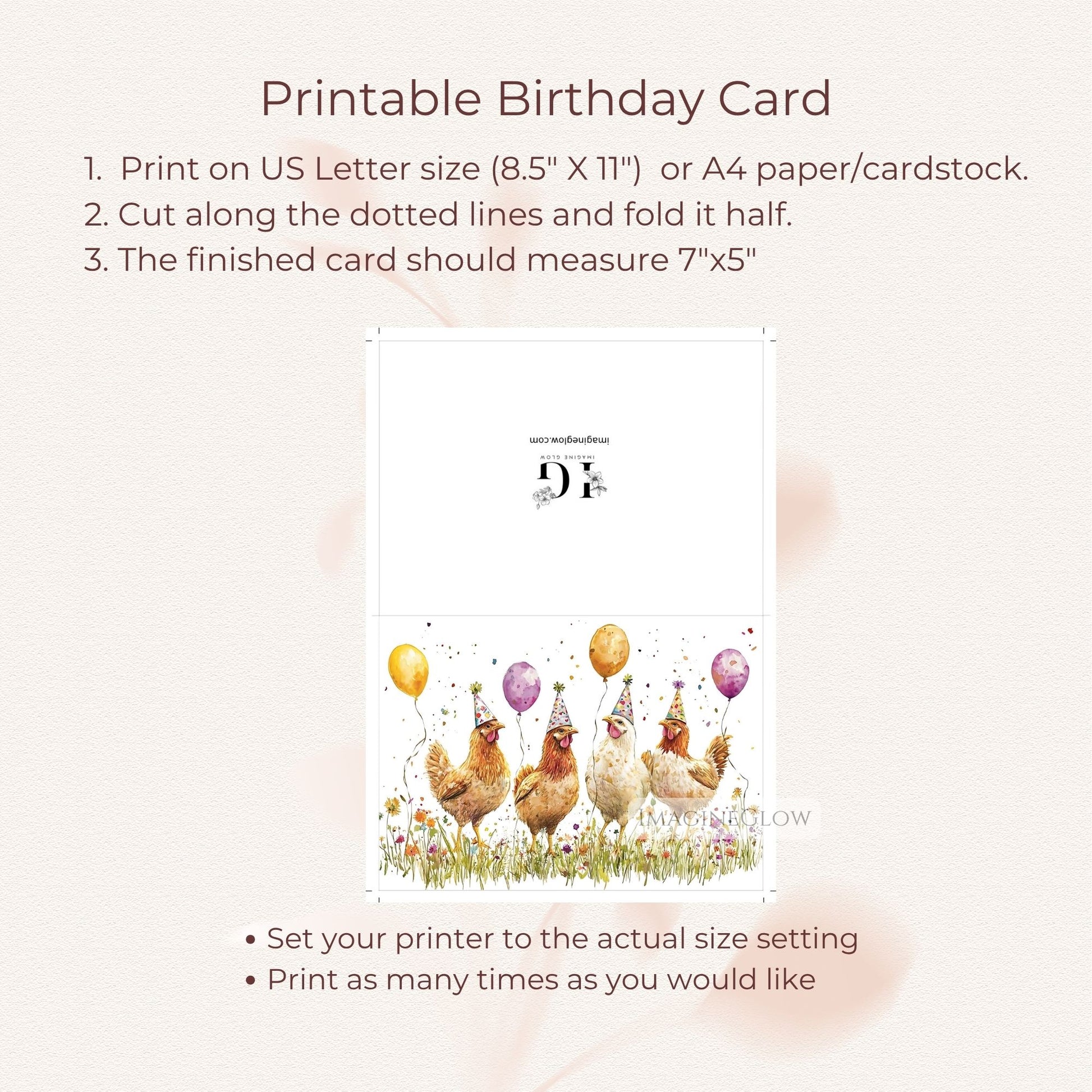 colorful chicken birthday card
fun farm animal card
birthday card for animal lovers