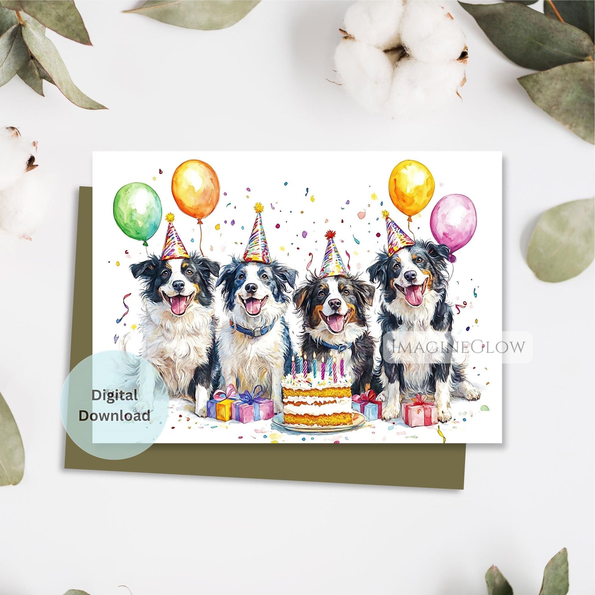 Border Collie printable greeting
birthday card for Border Collie fans
Border Collie dog birthday card printable