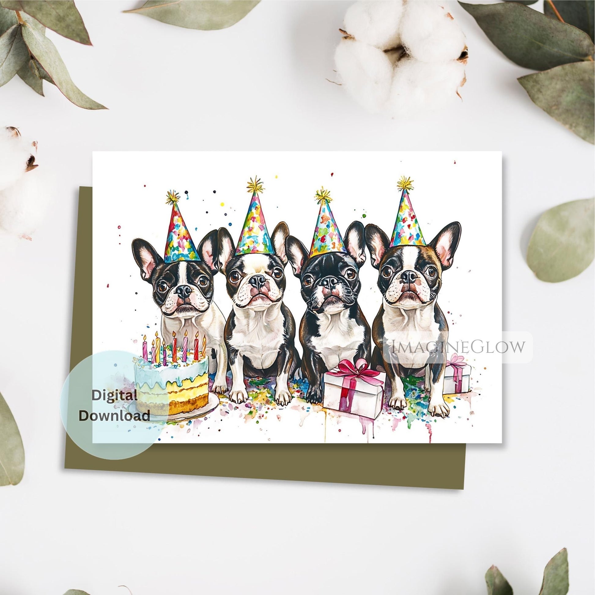 funny dog birthday card boston
boston terrier digital card