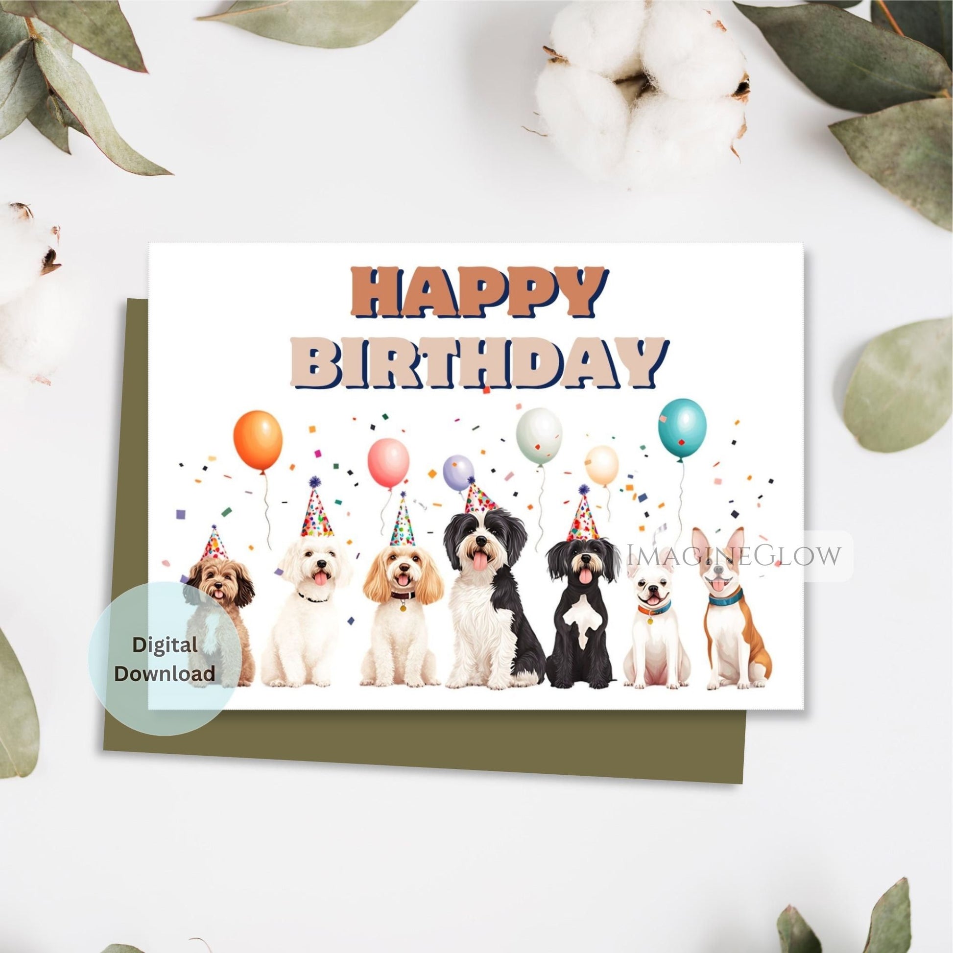 happy birthday card with dogs
dog lover printable card
fun puppy greeting card
