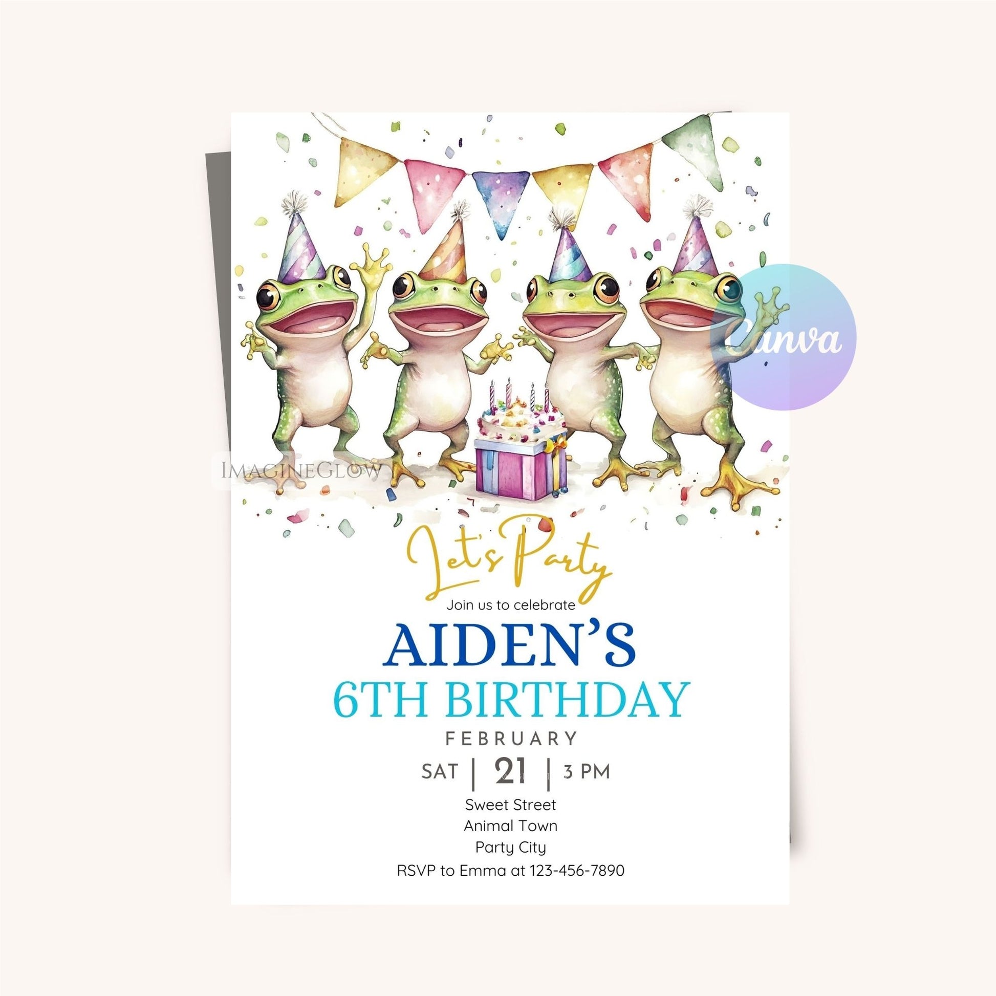Nature-themed birthday party invite