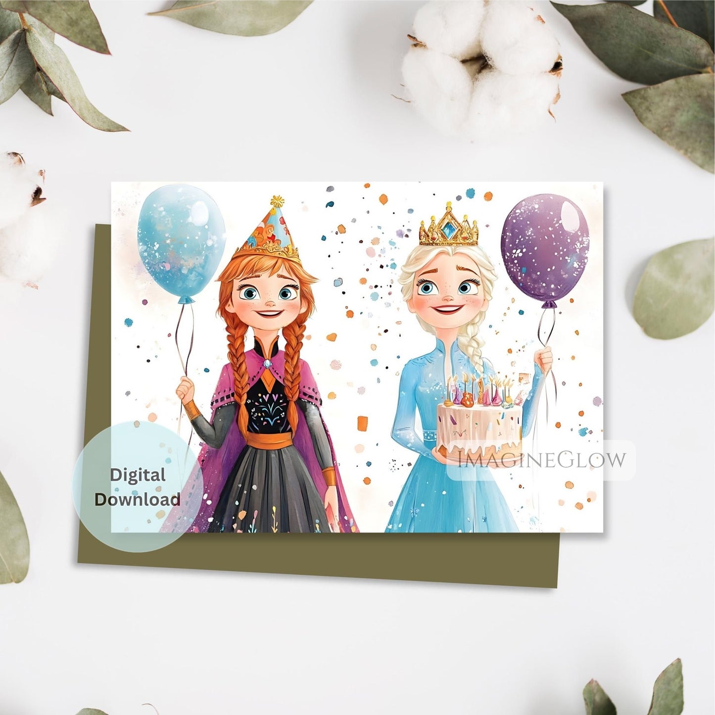 Disney Frozen party card
kids Frozen birthday card
