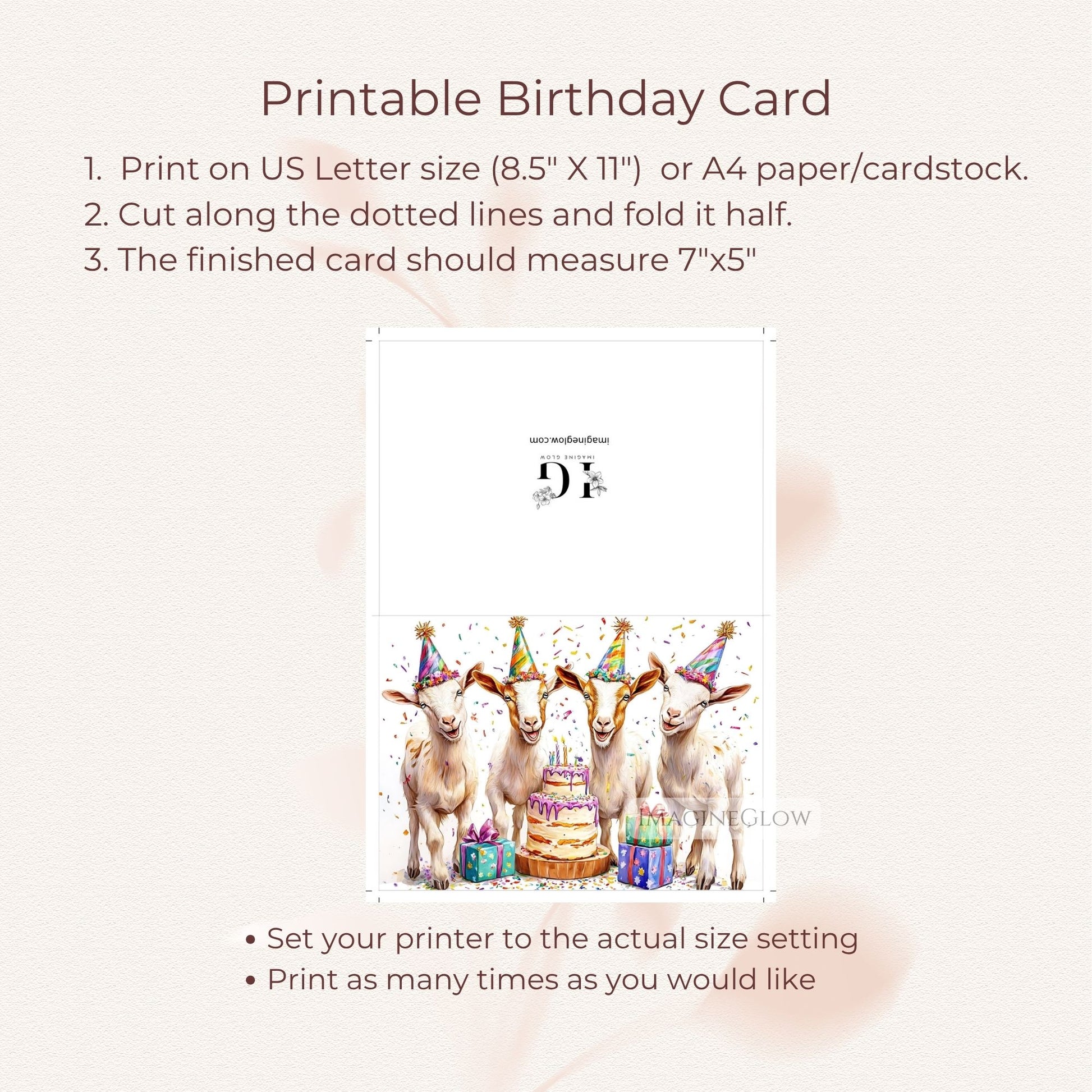 barnyard animal birthday card
goat lover birthday greeting
country birthday printable card
instant goat birthday download