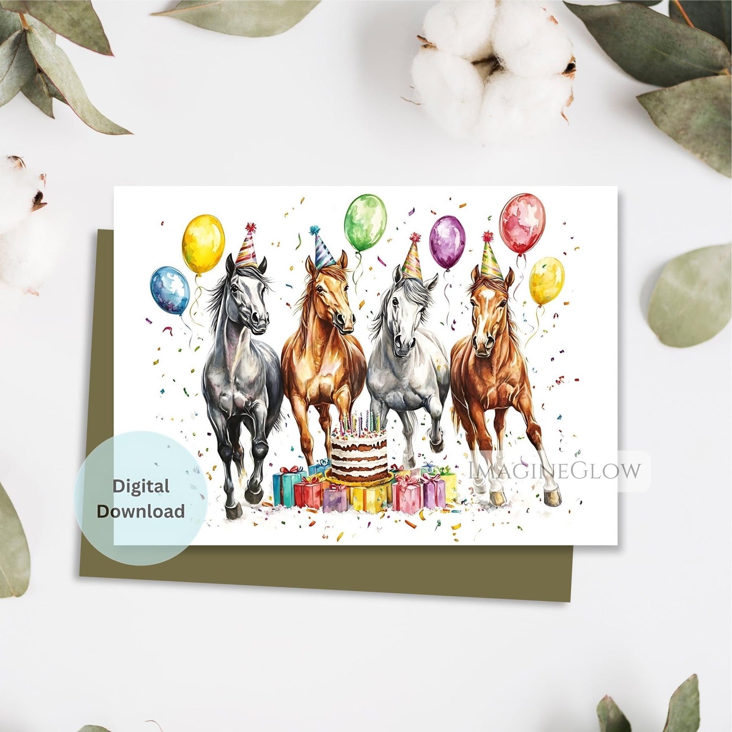 kids horse party card
western birthday card
horse digital birthday card