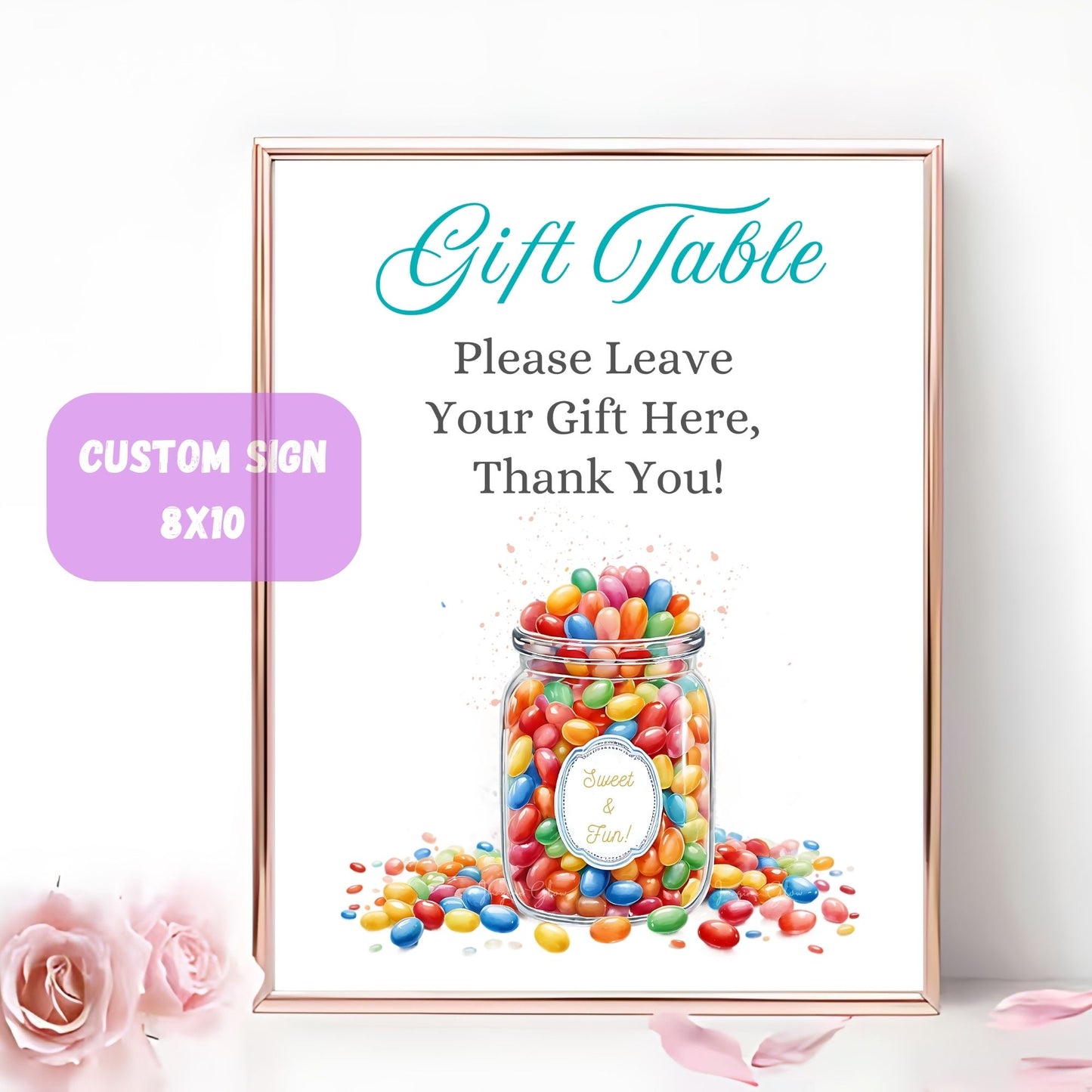 Sweet jellybean-themed baby shower invitation printable.