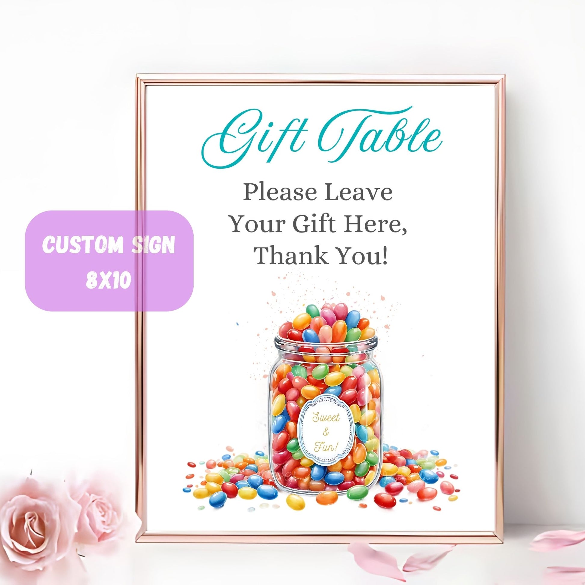 Sweet jellybean-themed baby shower invitation printable.