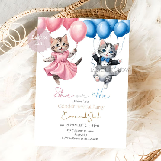 kitten baby shower invitation