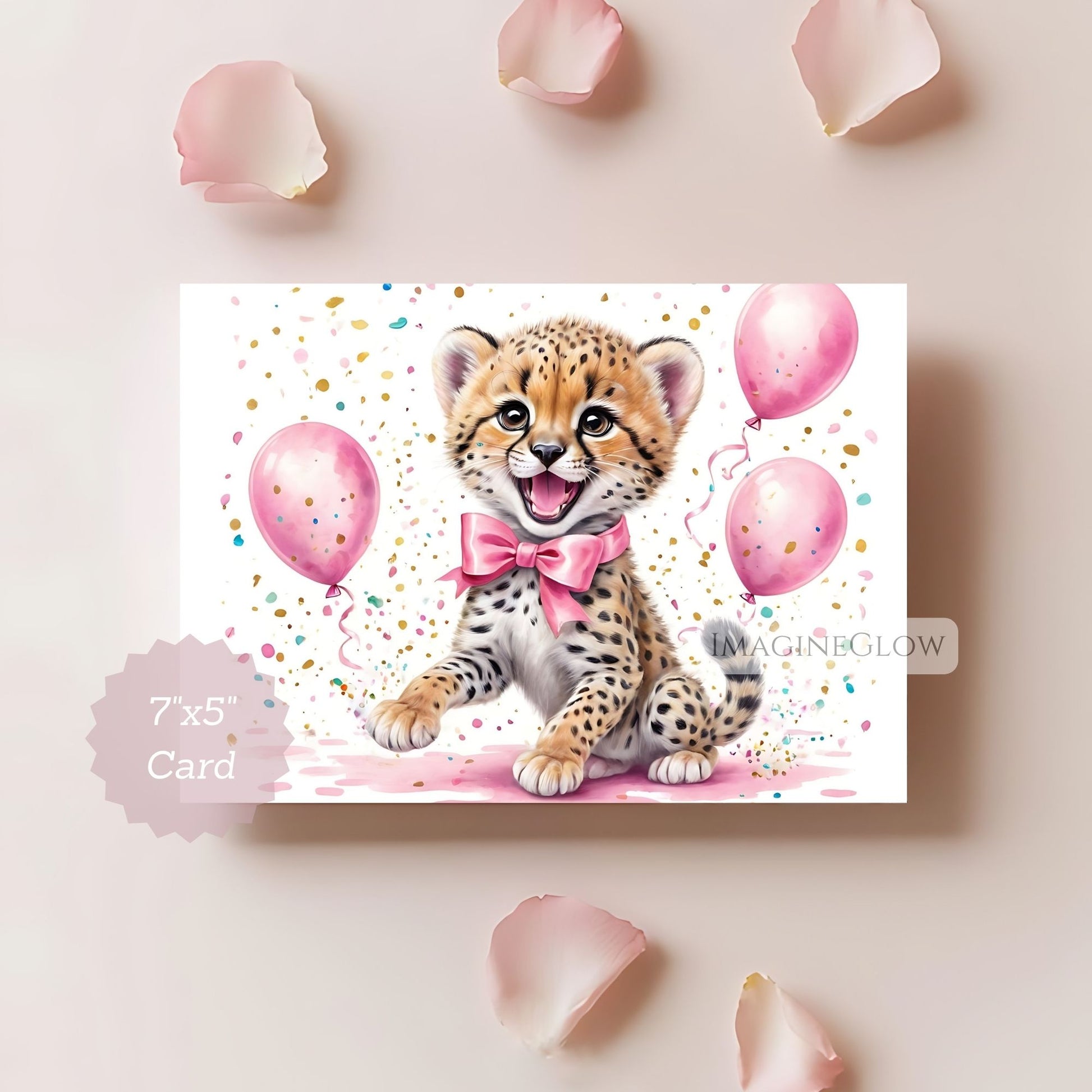 Leopard birthday card for girl
Cute leopard printable card for kids
Wild cat card for jungle-themed party
Animal birthday card for young girl