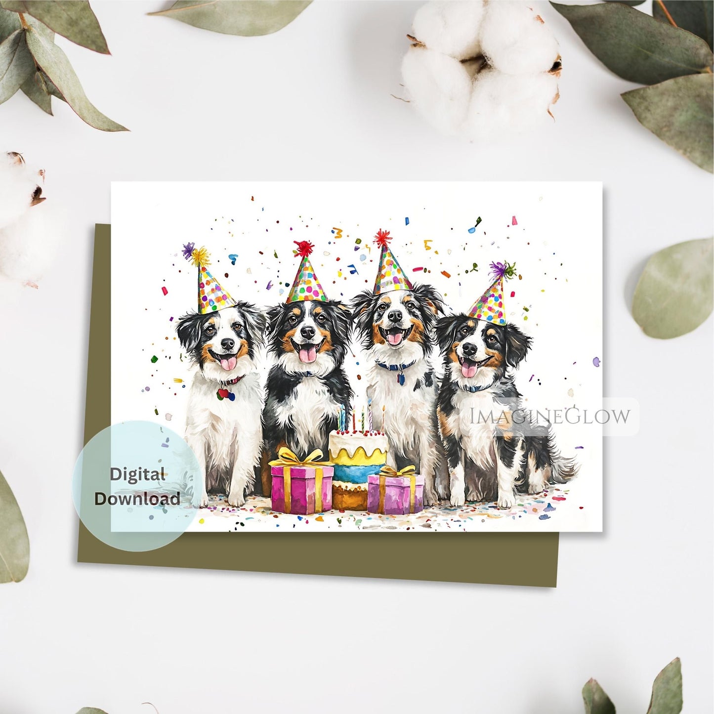 printable shepherd dog greeting card