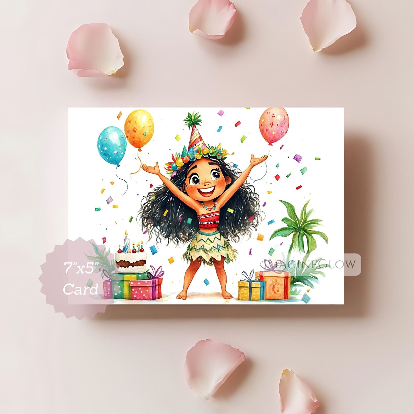 Birthday card featuring Moana artwork
Printable Moana card for children