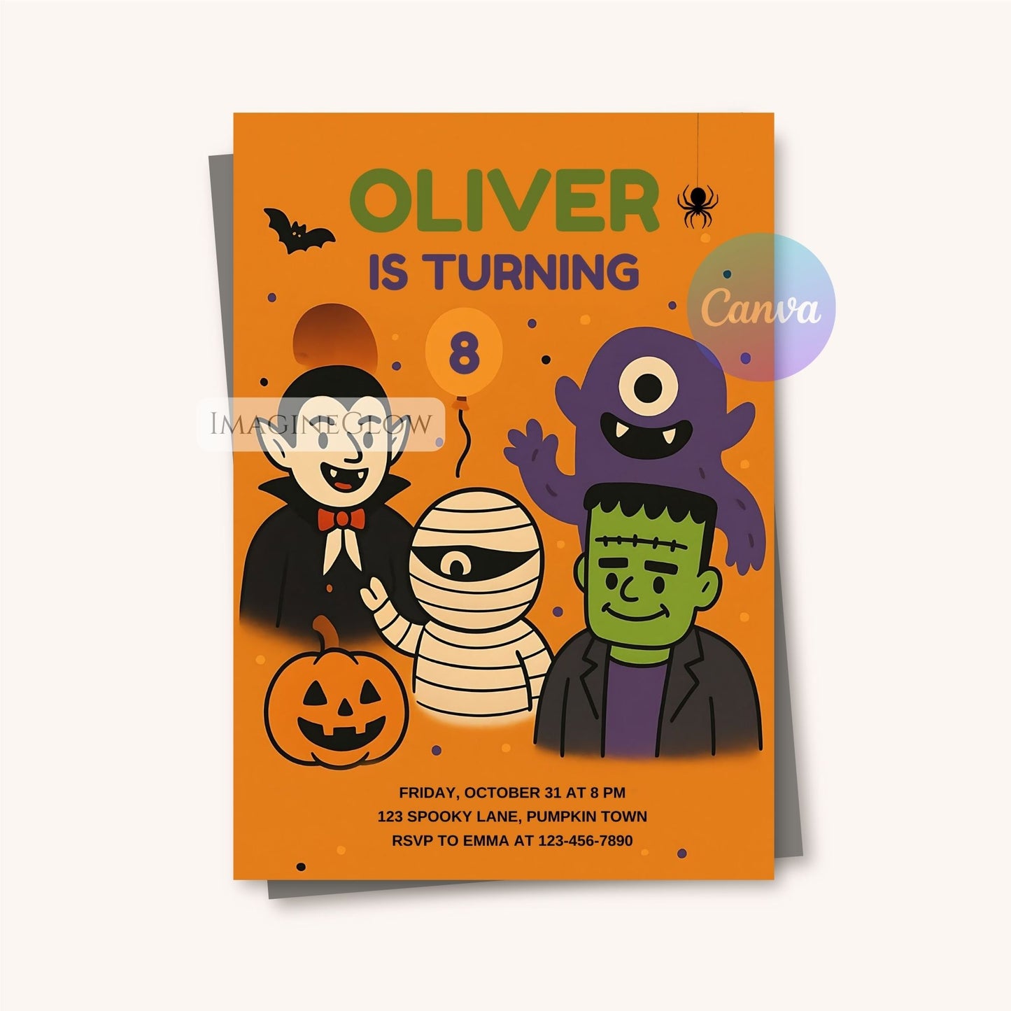 digital halloween birthday card