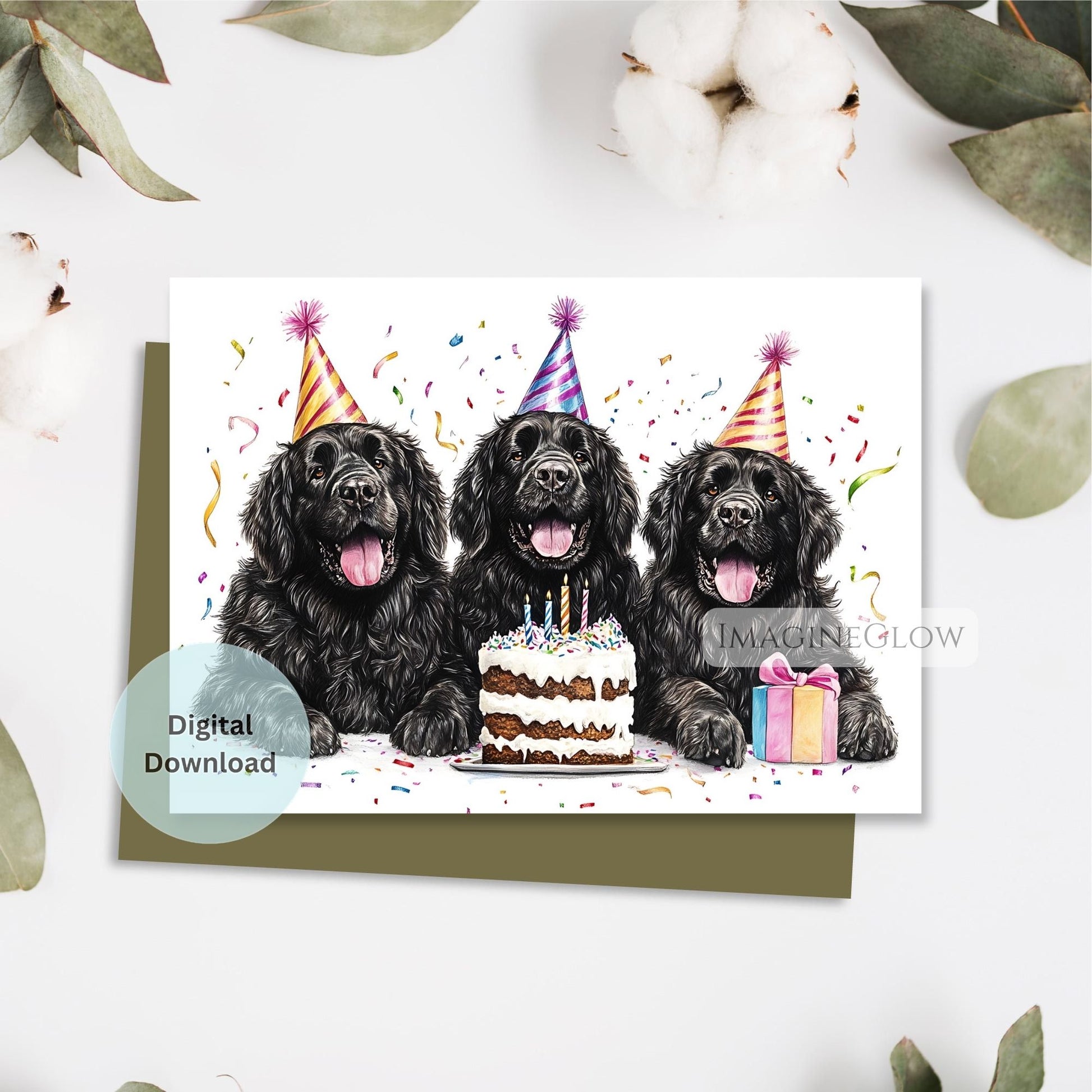 cute newfoundland dog card