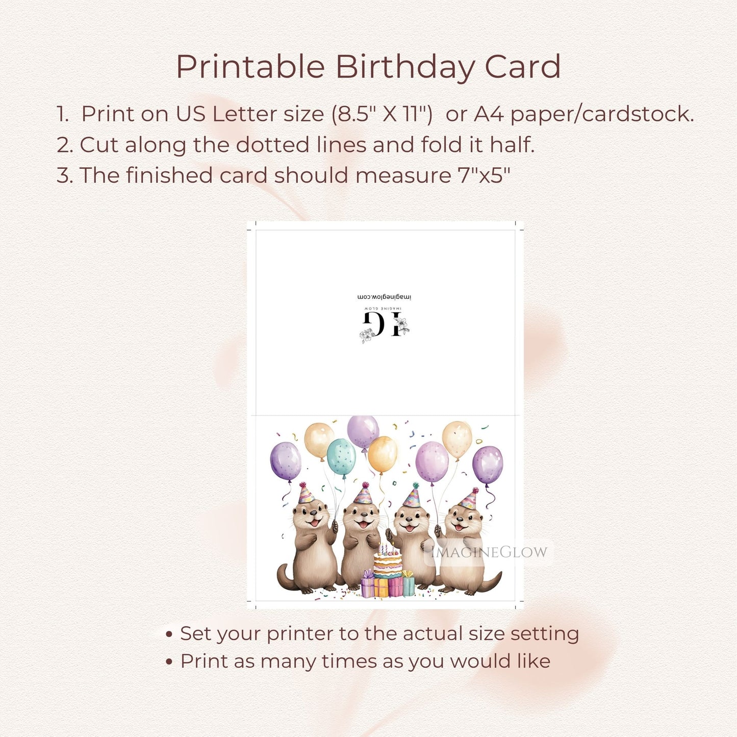 otter themed happy birthday card
otter birthday card for nature lovers
otter birthday greeting card digital