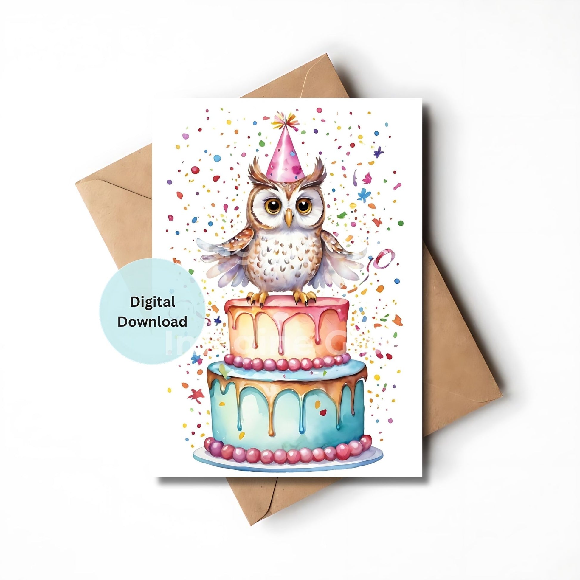 Printable owl greeting card for special occasions.