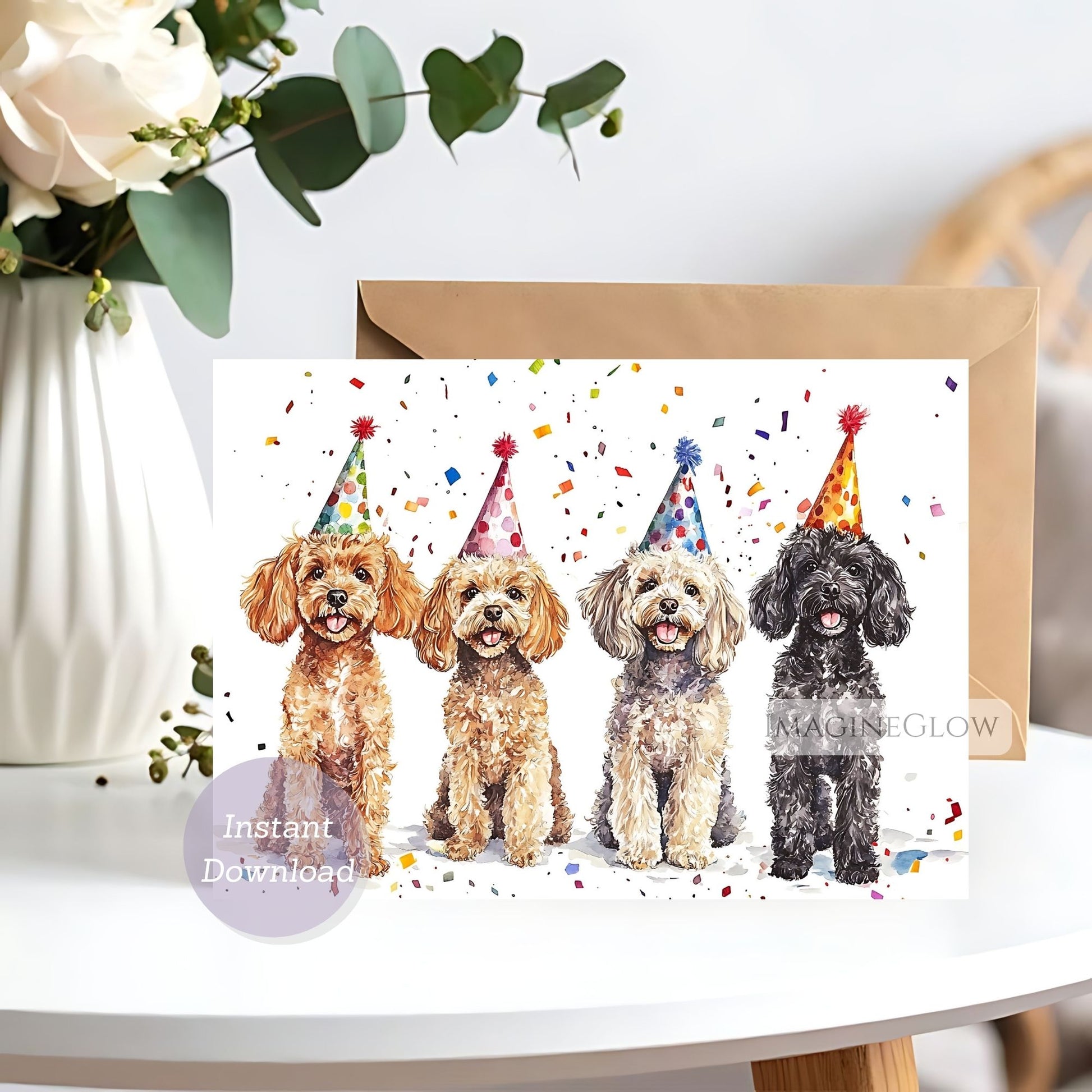 funny Poodle birthday card
birthday card with Poodle
Poodle puppy birthday greeting