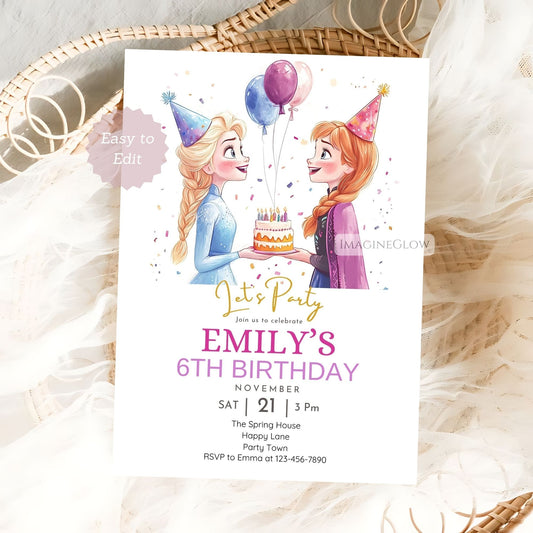 Frozen birthday invitation for kids