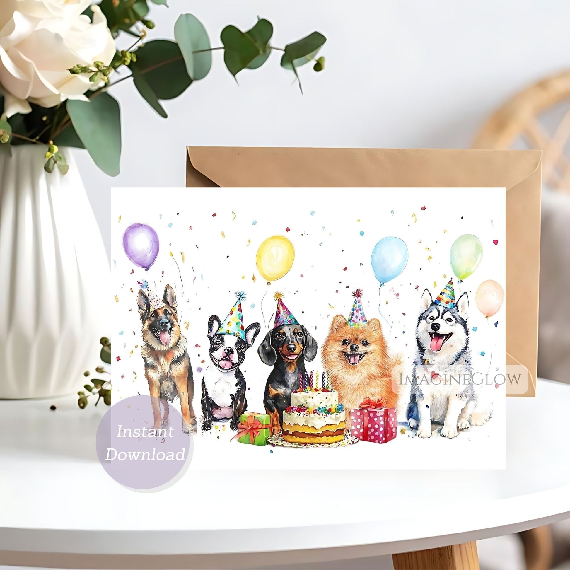 funny dogs greeting card
dog birthday printable card