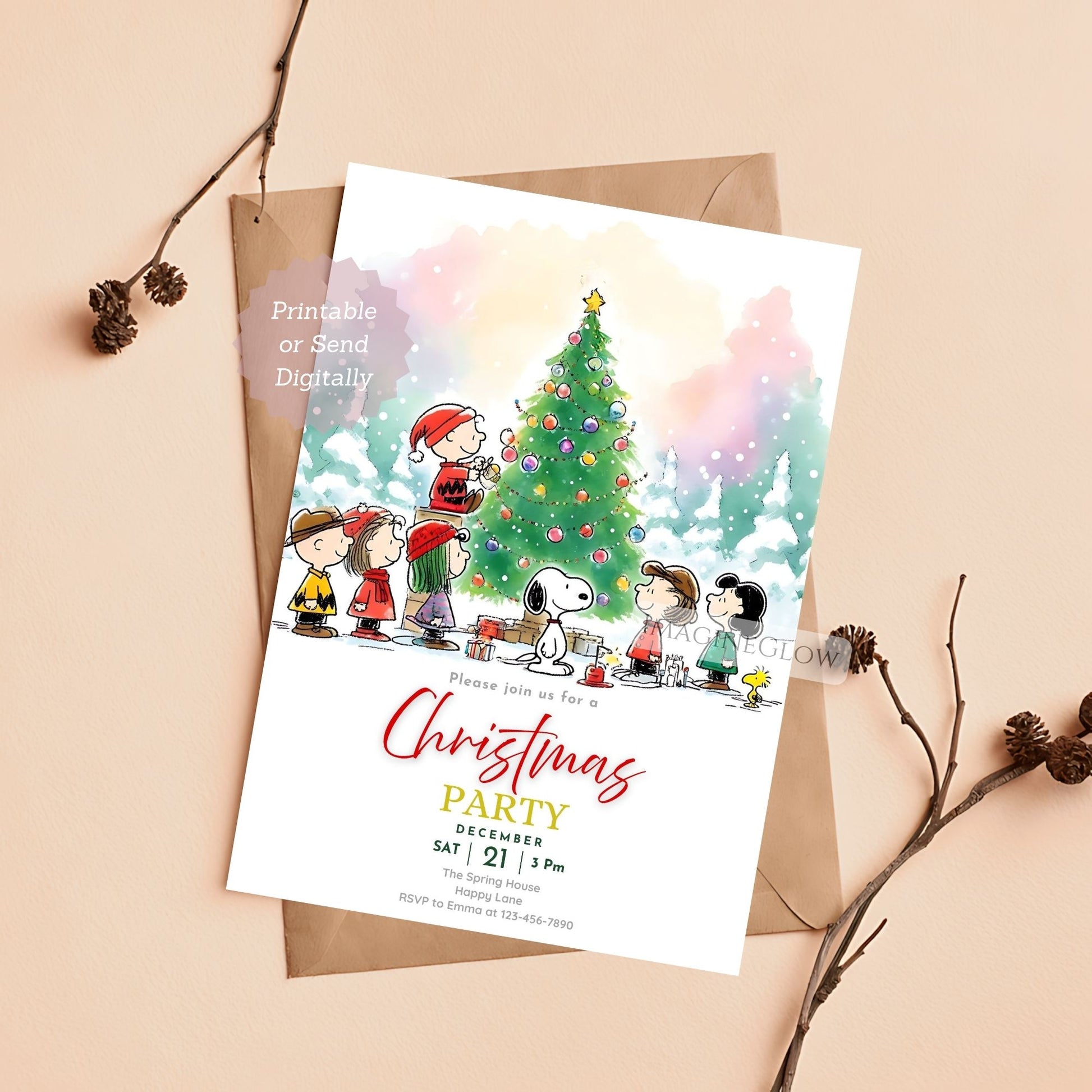 snoopy christmas invitation template