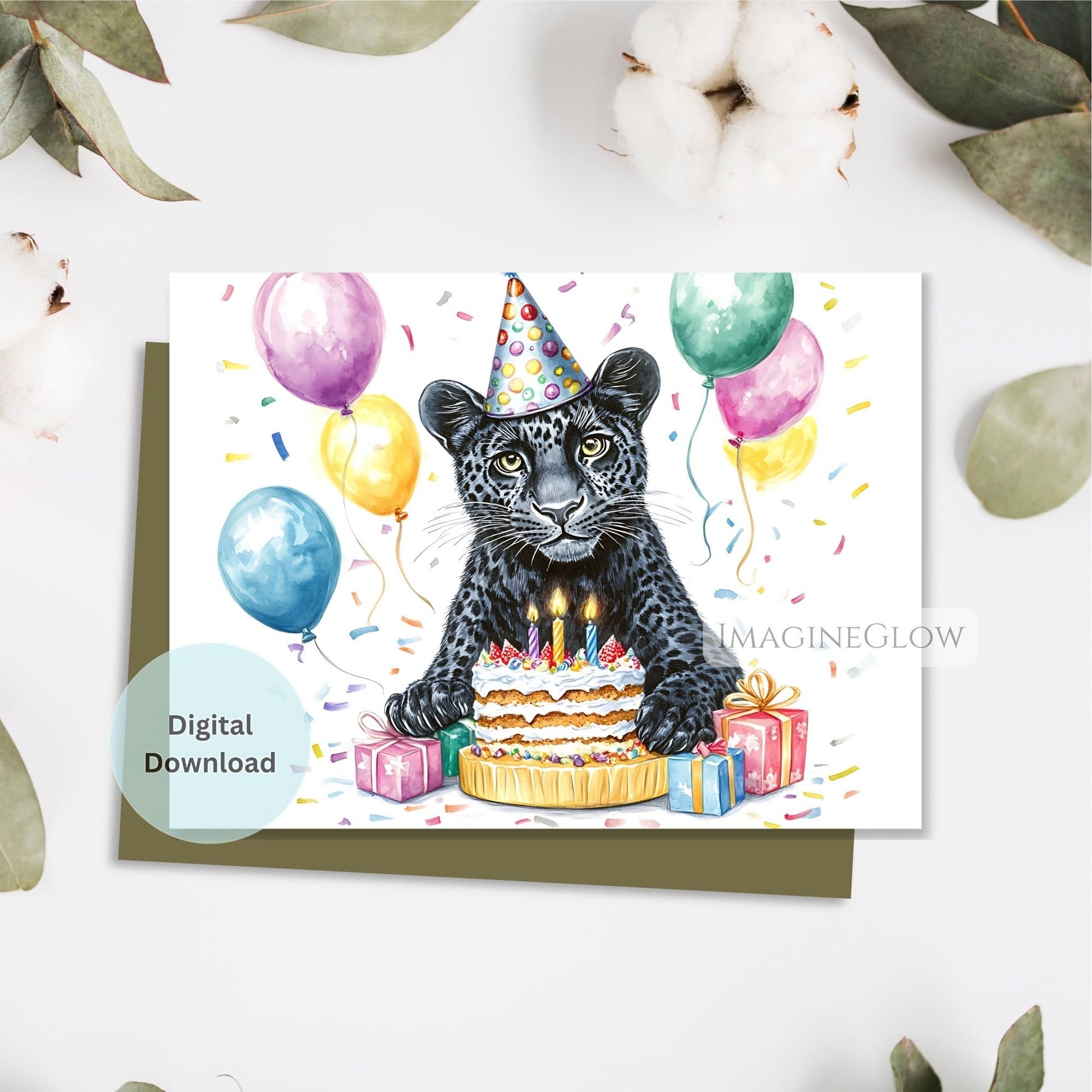 Printable birthday card featuring fierce black panther
Wild cat themed birthday card with panther art
Majestic black panther birthday card digital file
Birthday card with powerful black panther illustration
Printable wild cat birthday card with panther design