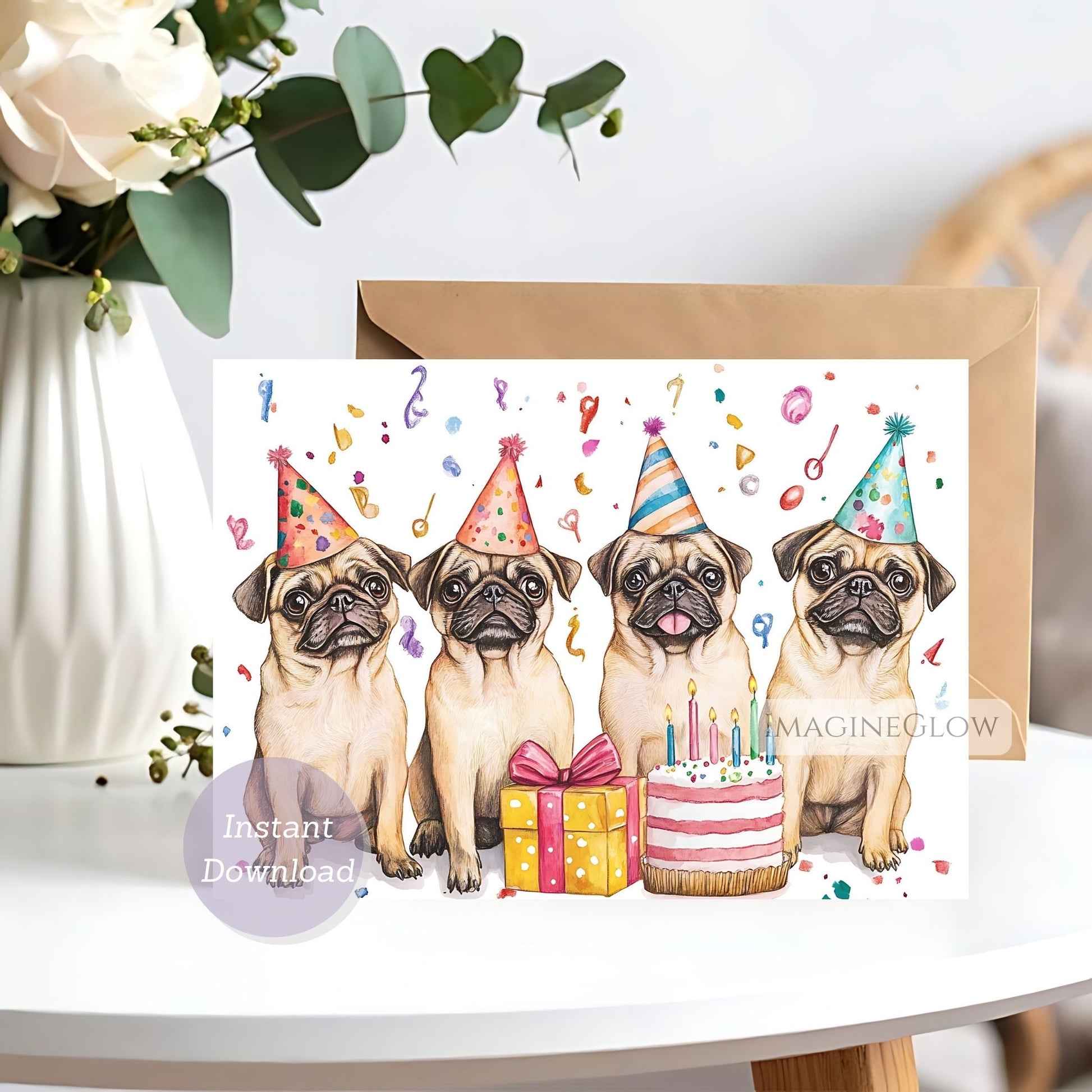 cute pug birthday card
wrinkly pug printable birthday card