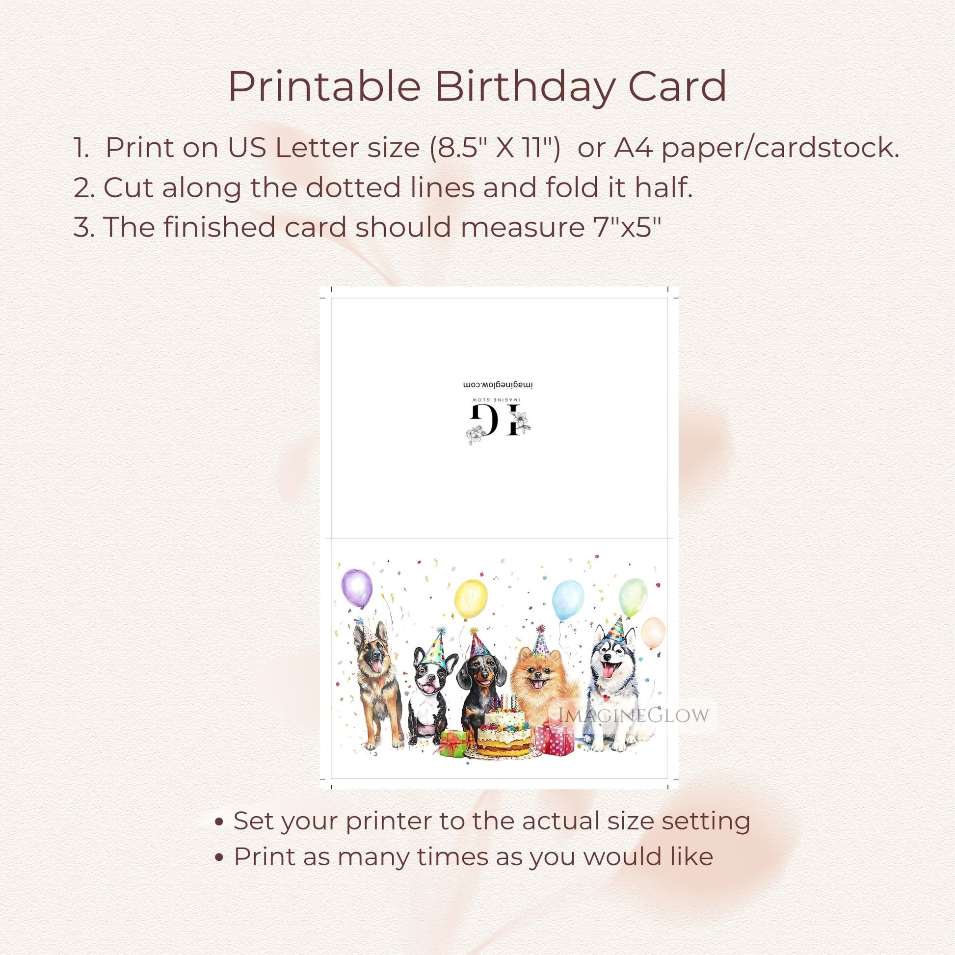 folded cute dog card
group of puppies birthday card