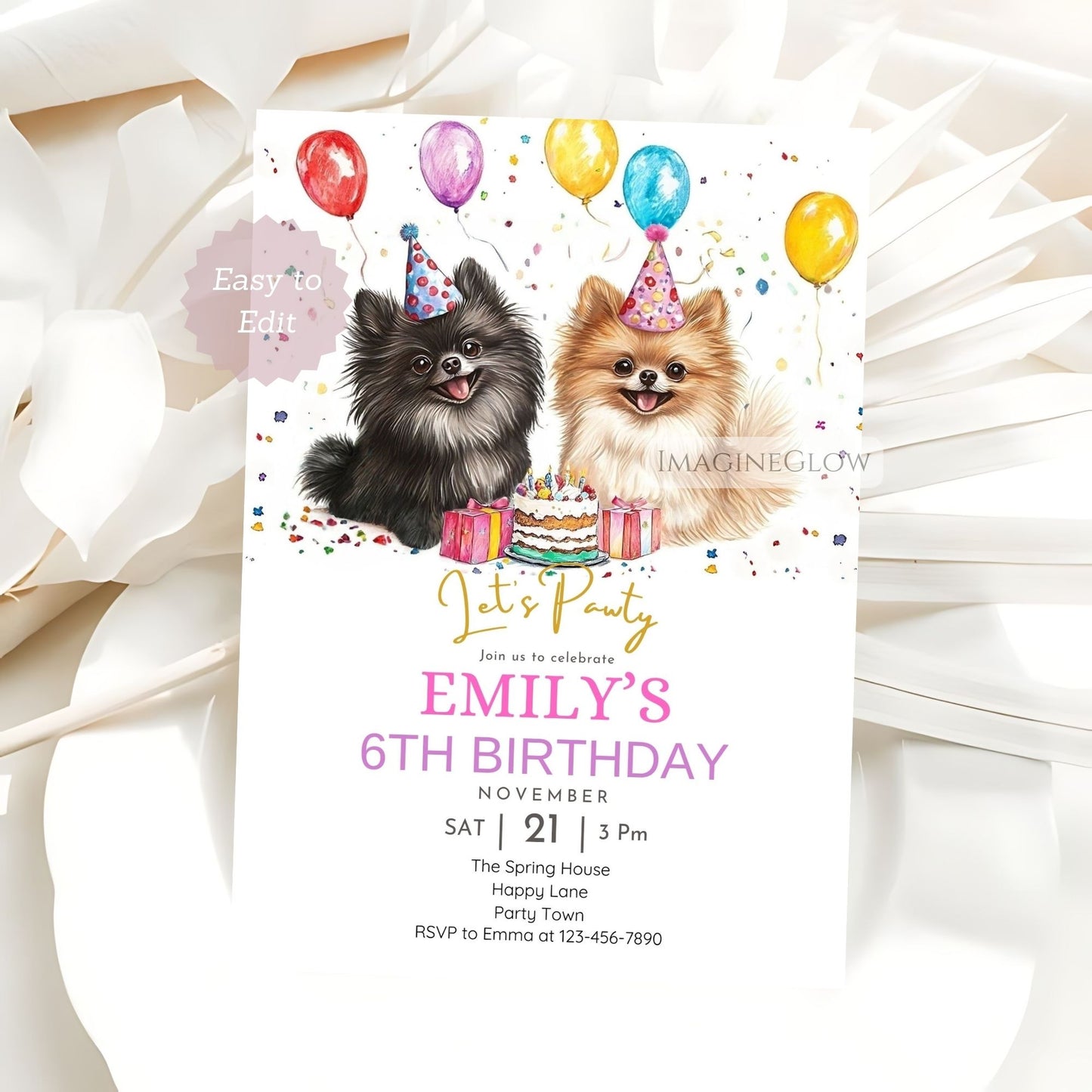 Pomeranian party digital download
