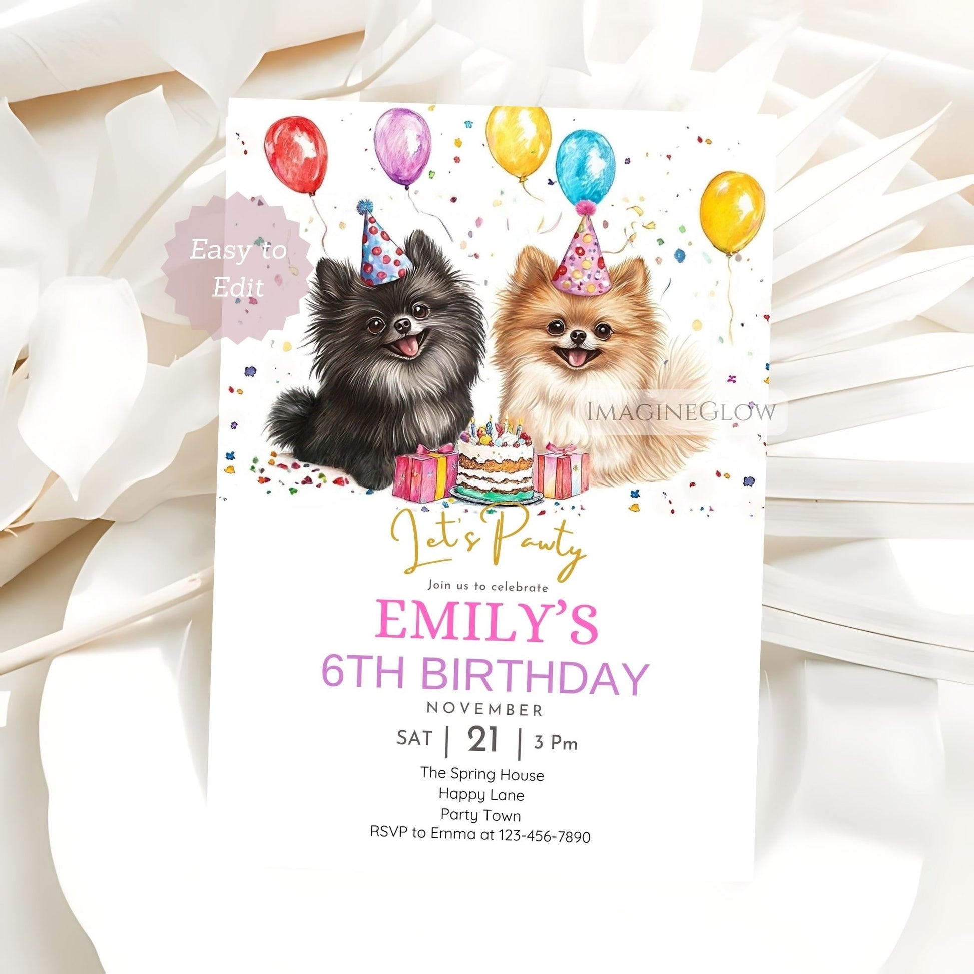 Pomeranian party digital download