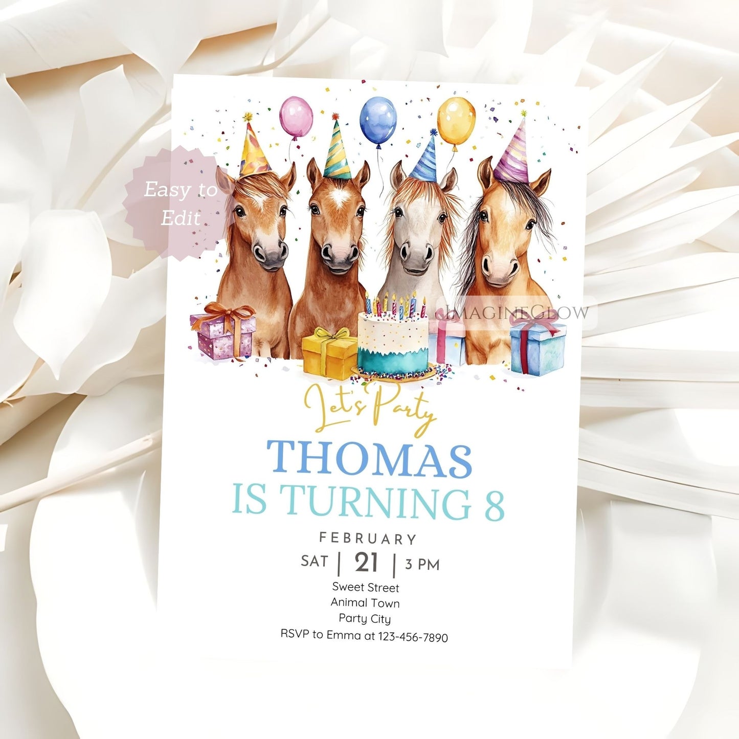 custom horse birthday invitation