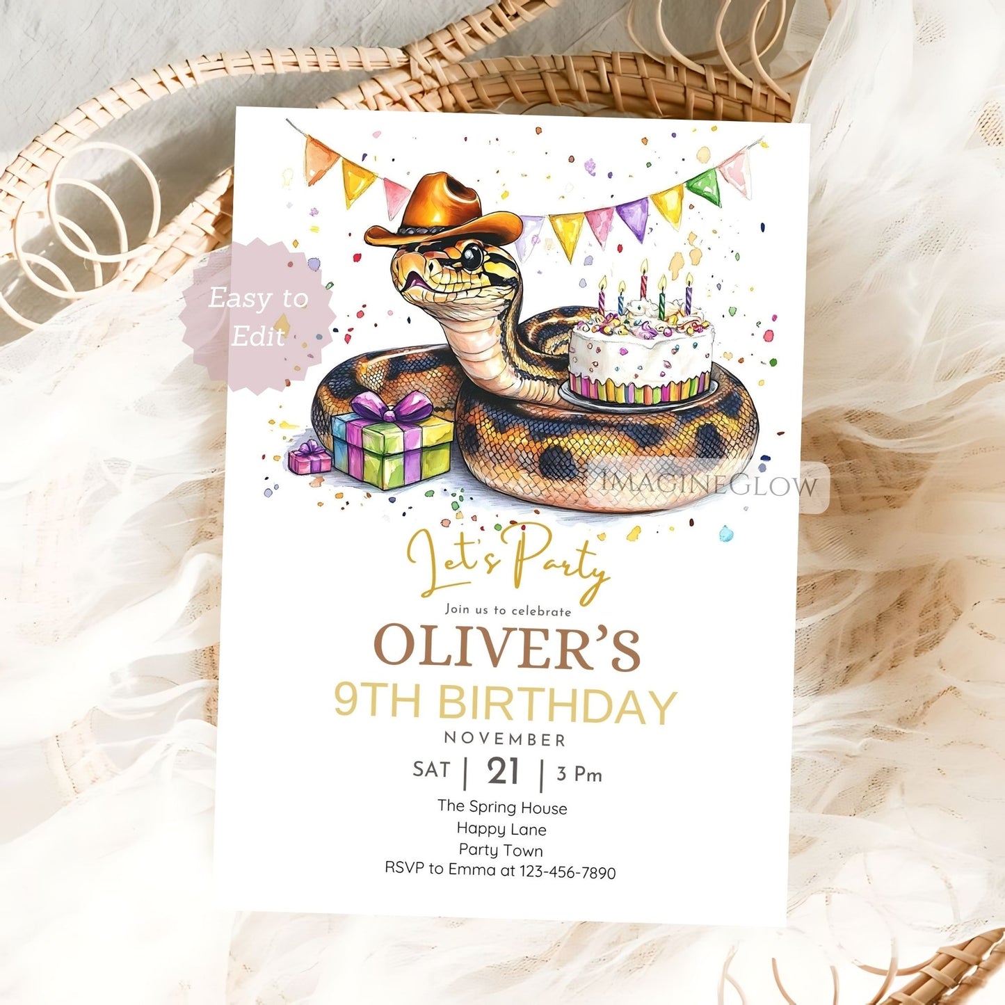 reptile lover party invitation