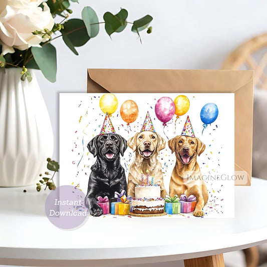 retriever dog birthday card printable
labrador puppy birthday greeting card