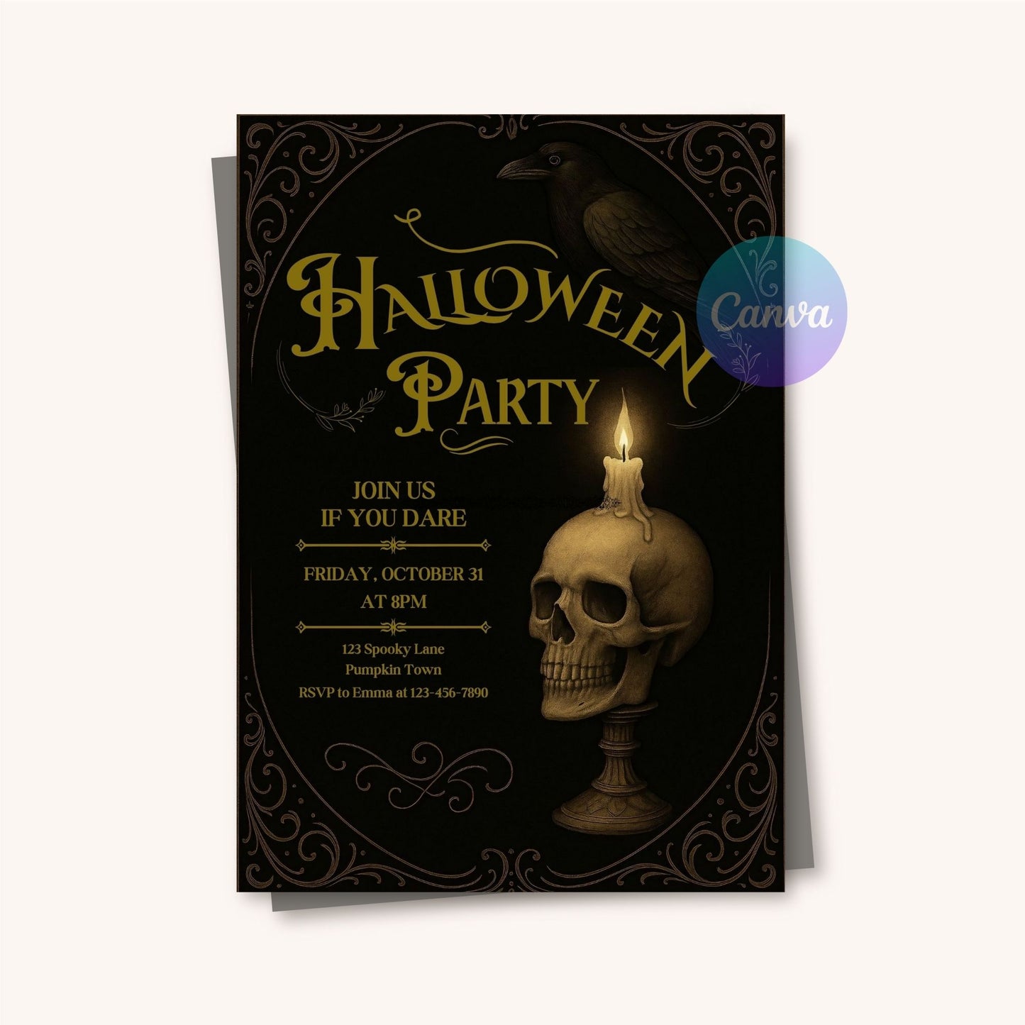 gothic masquerade party invitation