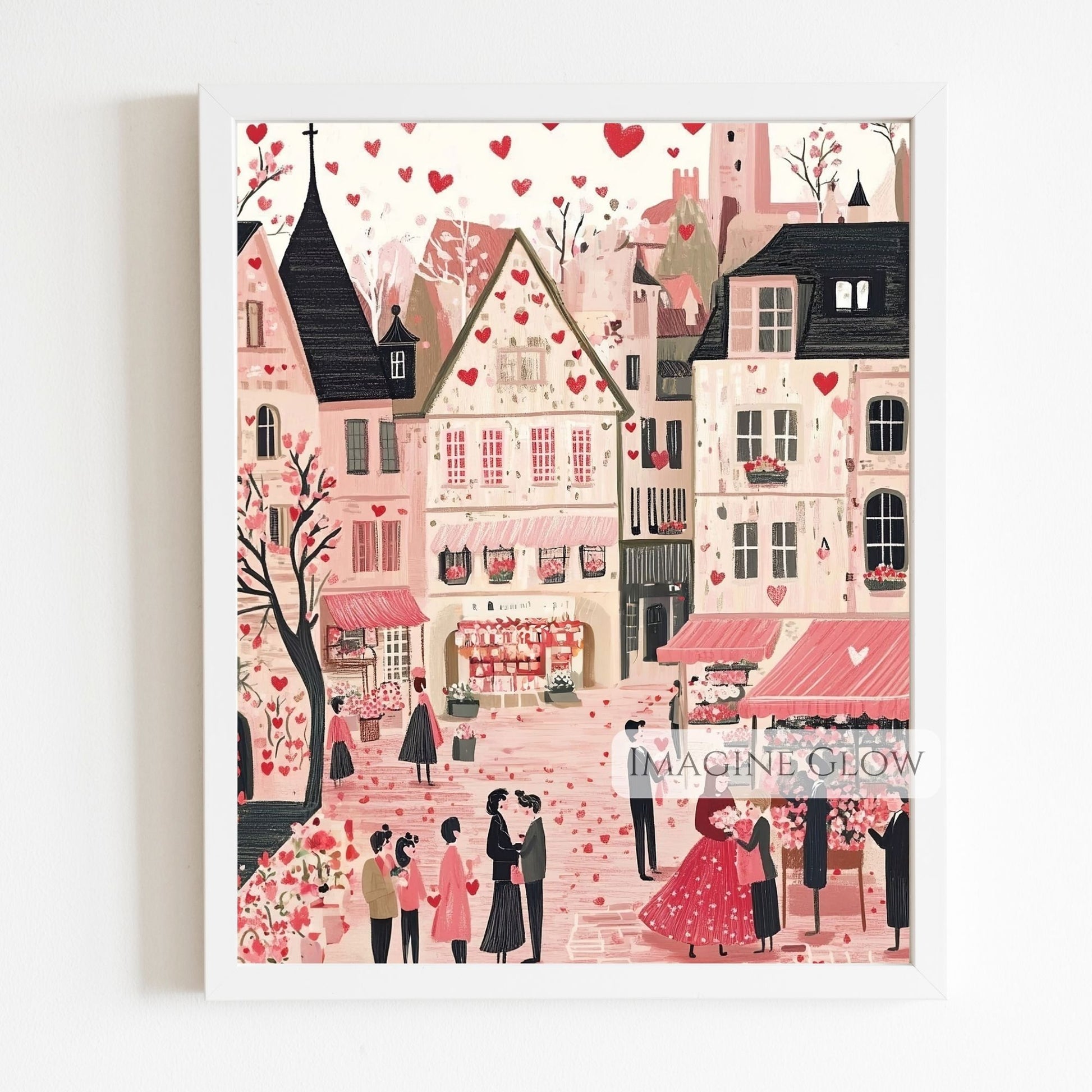 Romantic hand-drawn Valentine's Day wall art