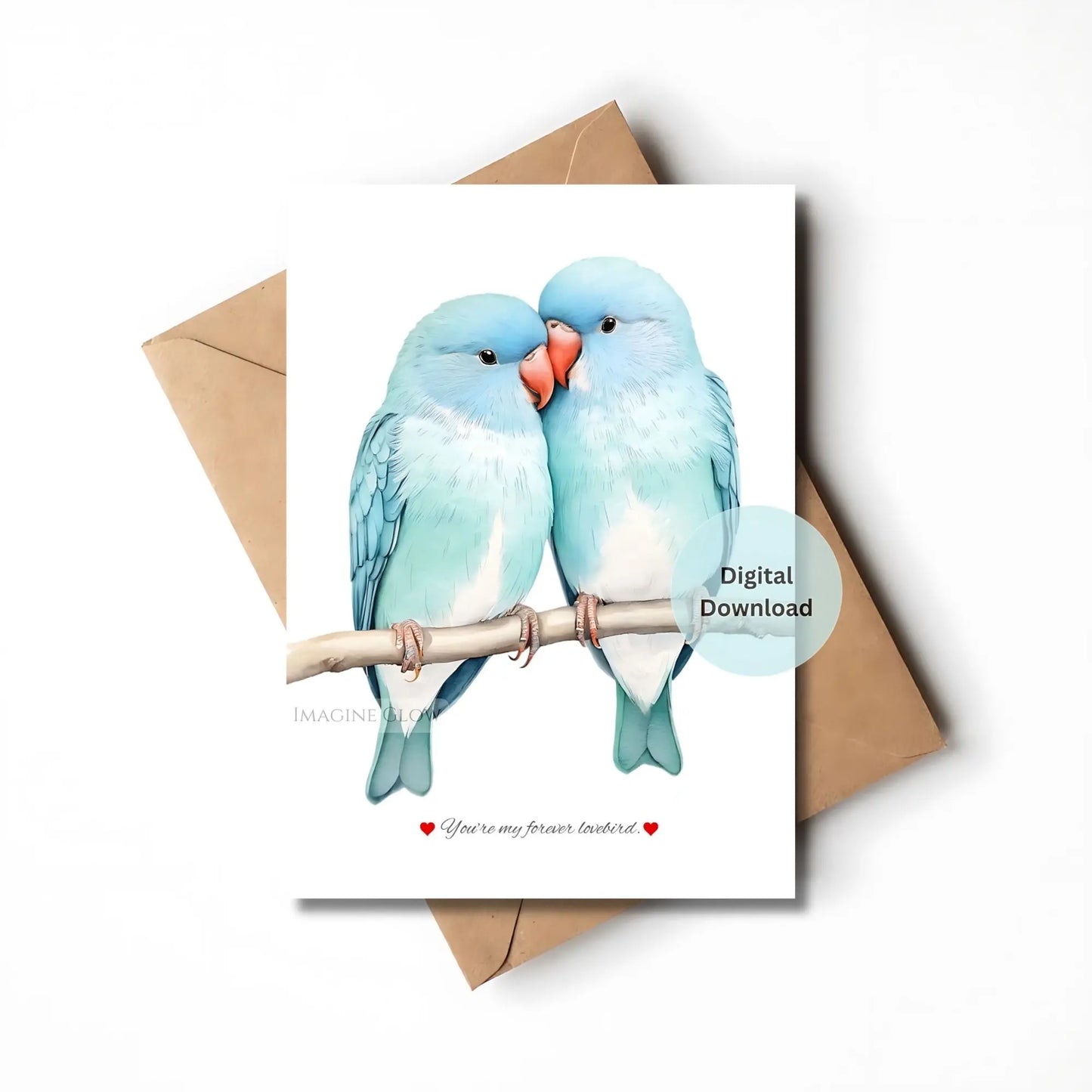Valentine’s Day card lovebirds design