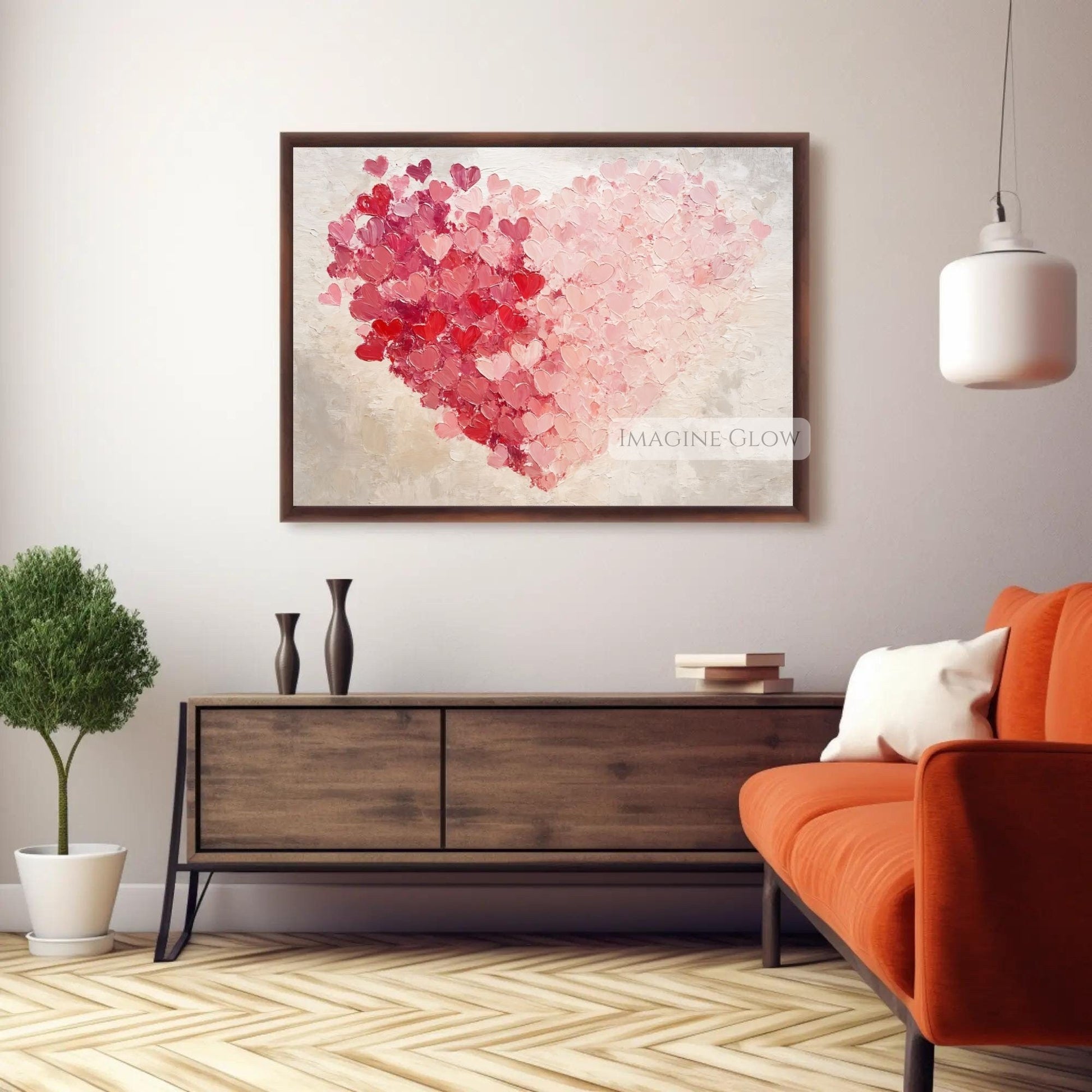 Red and pink heart vintage Valentine’s decor