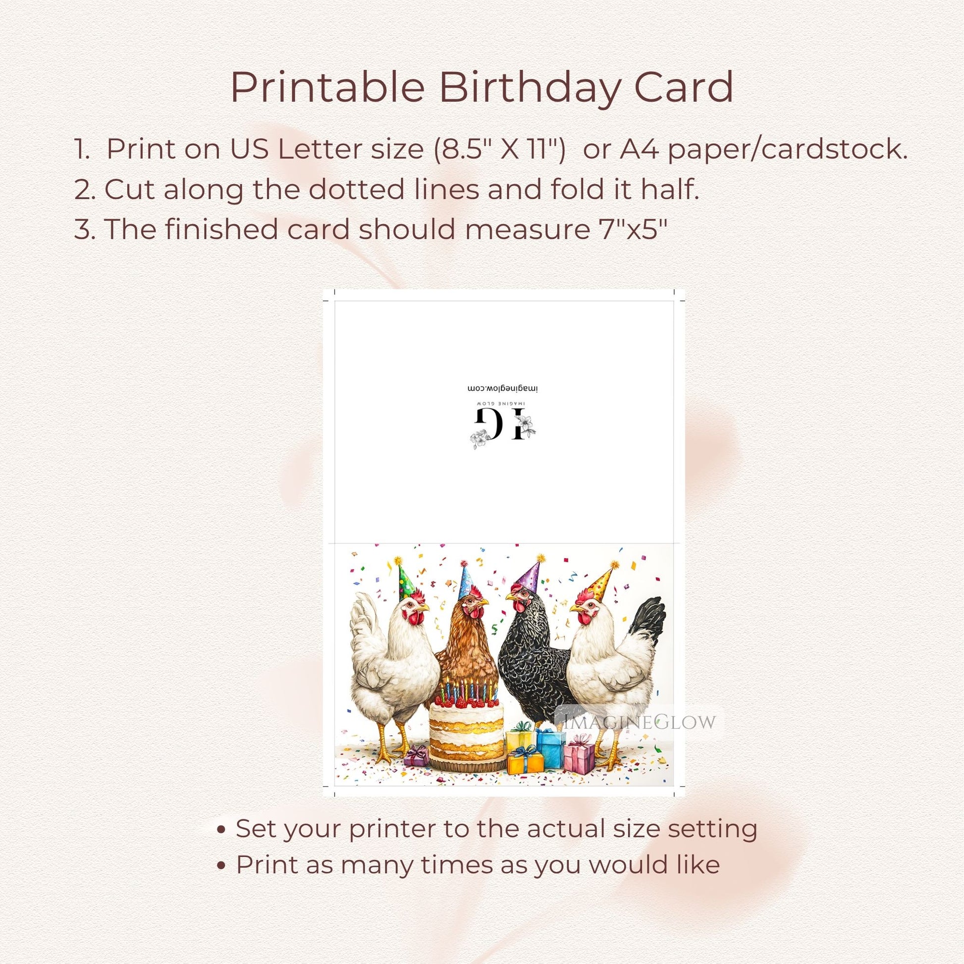 Farm birthday party card
Rooster birthday greeting
Hen birthday printable
Rustic chicken birthday card