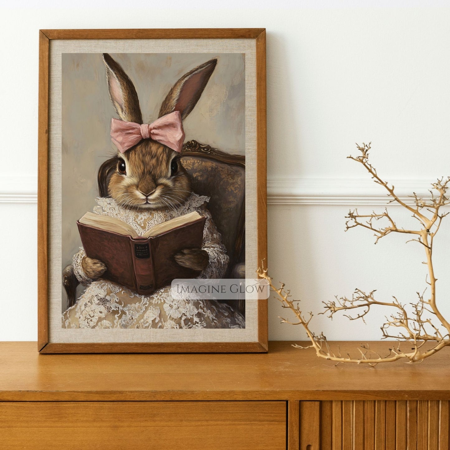 Farmhouse animal wall art featuring a bunny