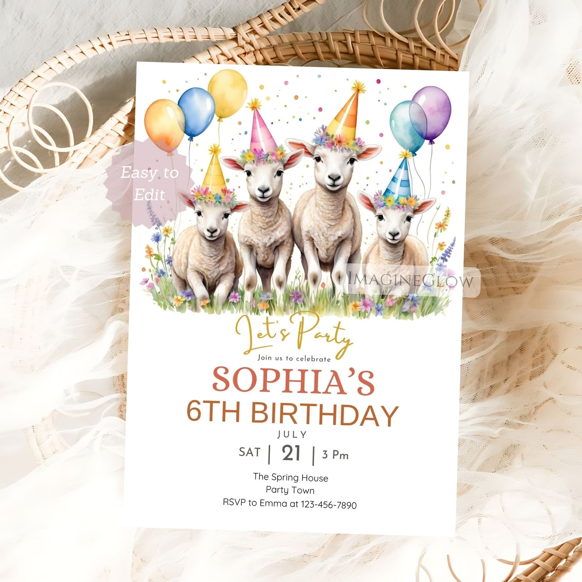 farm animal birthday template