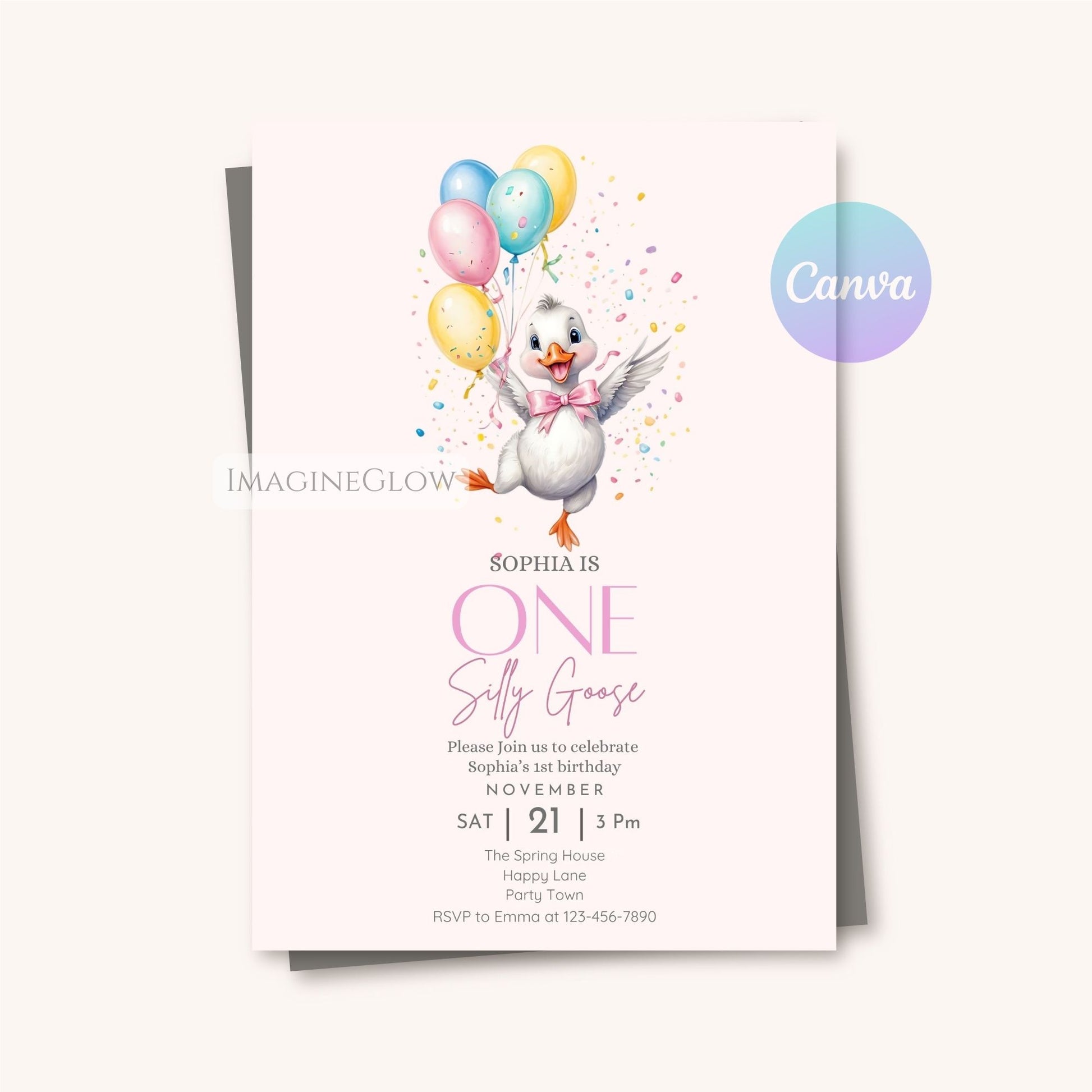 vintage farmhouse 1st birthday card pink