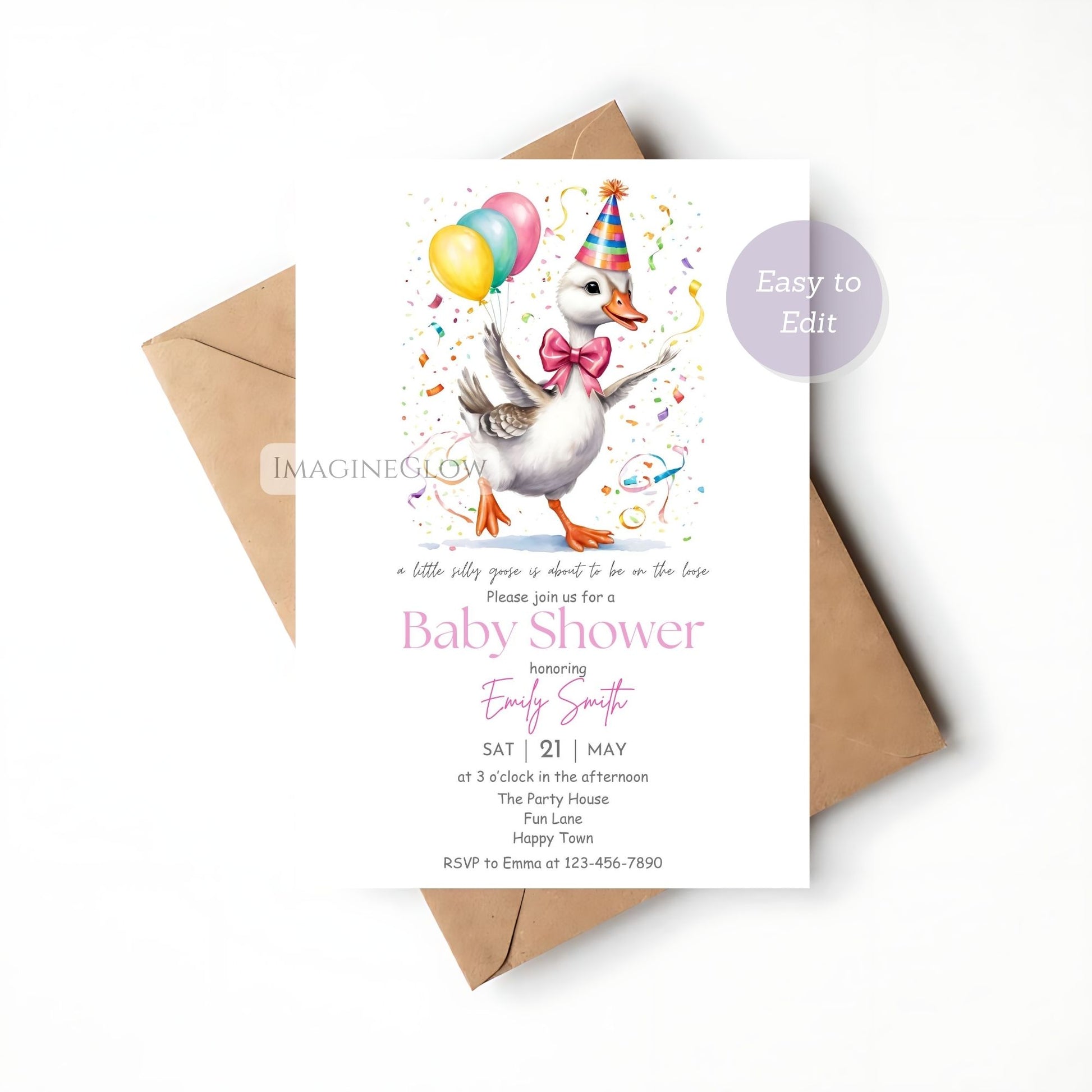 printable baby shower invitation for girl
